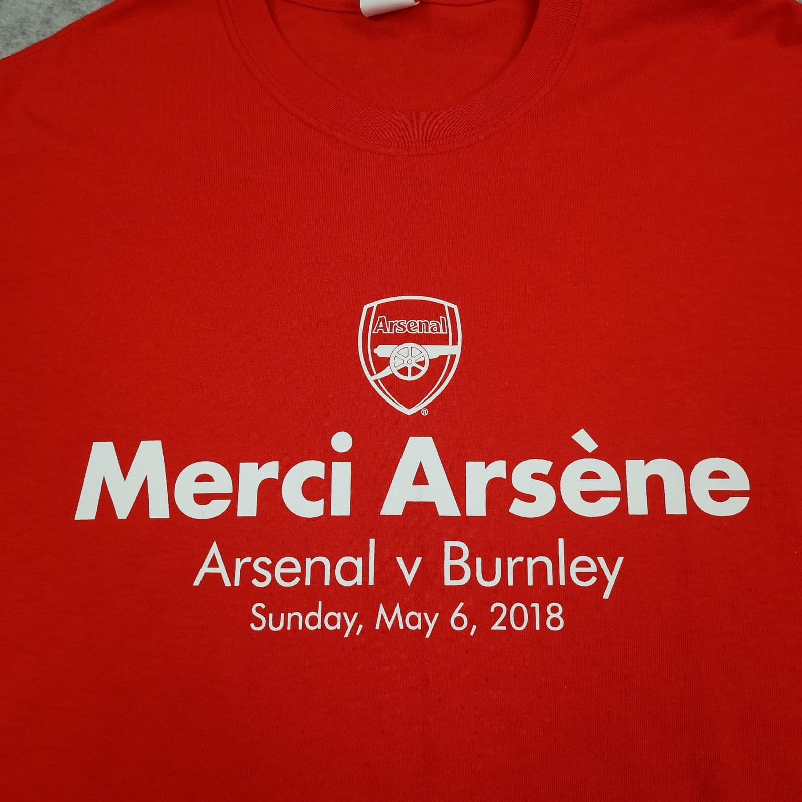 Arsenal Shirt Mens XL Red Merci Arsene Wenger Last Game 2018 Football 2018 photo 3