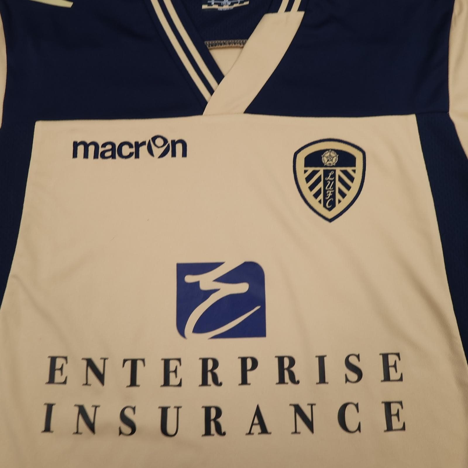 Leeds United Away Shirt Mens Small Beige 2013 2014 Football Macron Enterprise photo 3