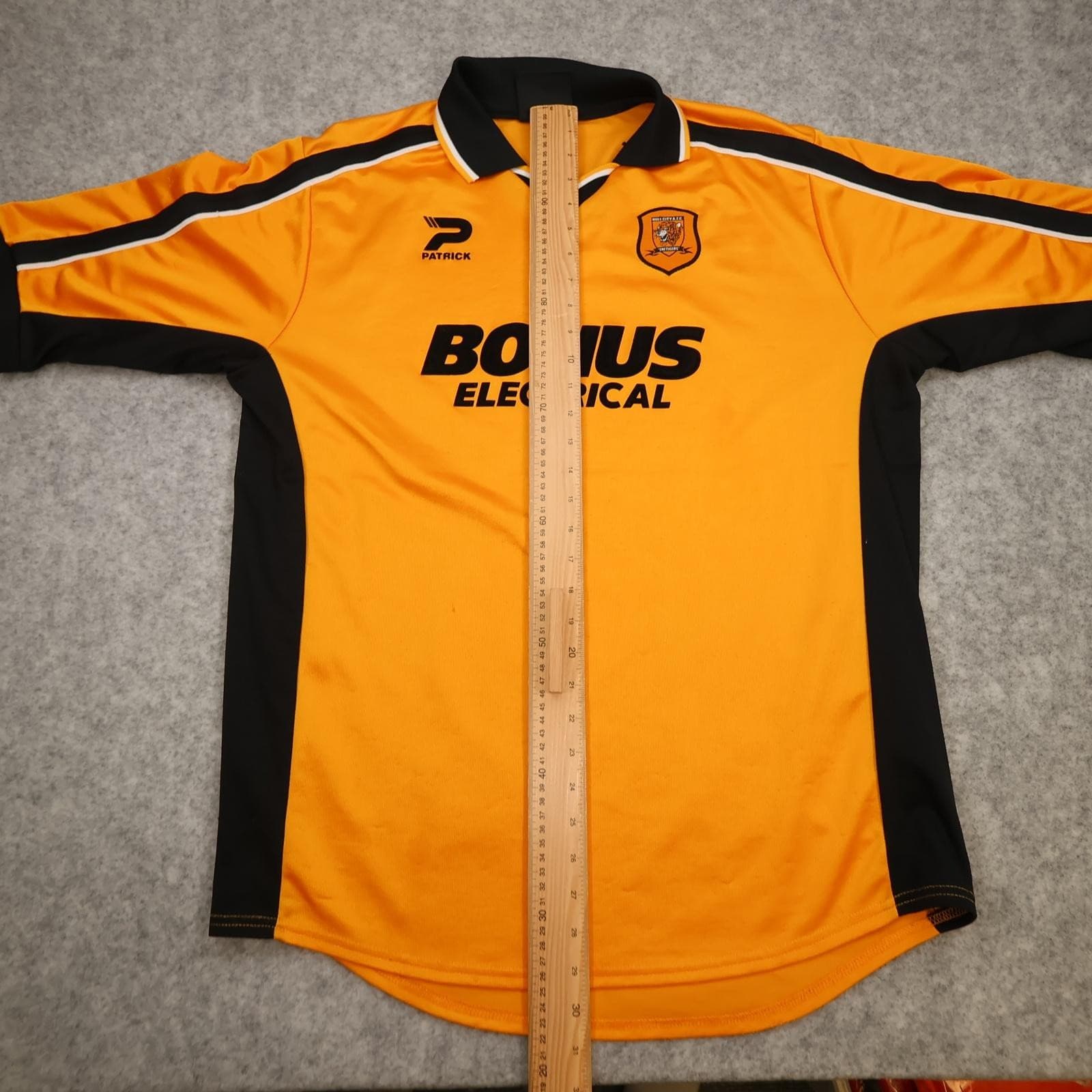 Vintage Hull City Shirt Mens Large Gold Home 2002 2004 Patrick Bonus Electrical photo 15