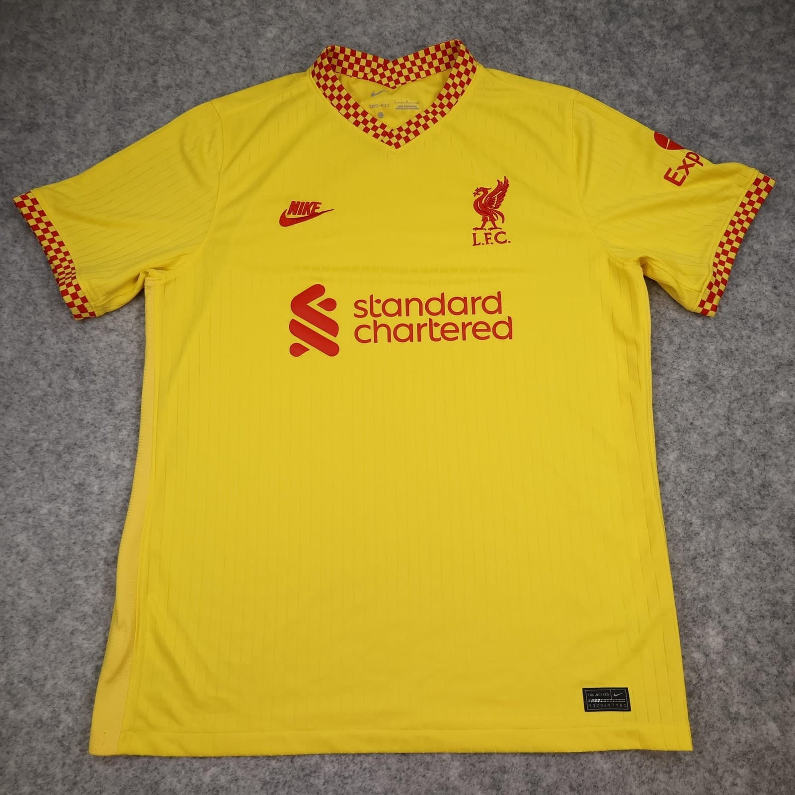 Liverpool Shirt Mens Large Yellow Third 2021 2022 Football Nike Soccer Jersey