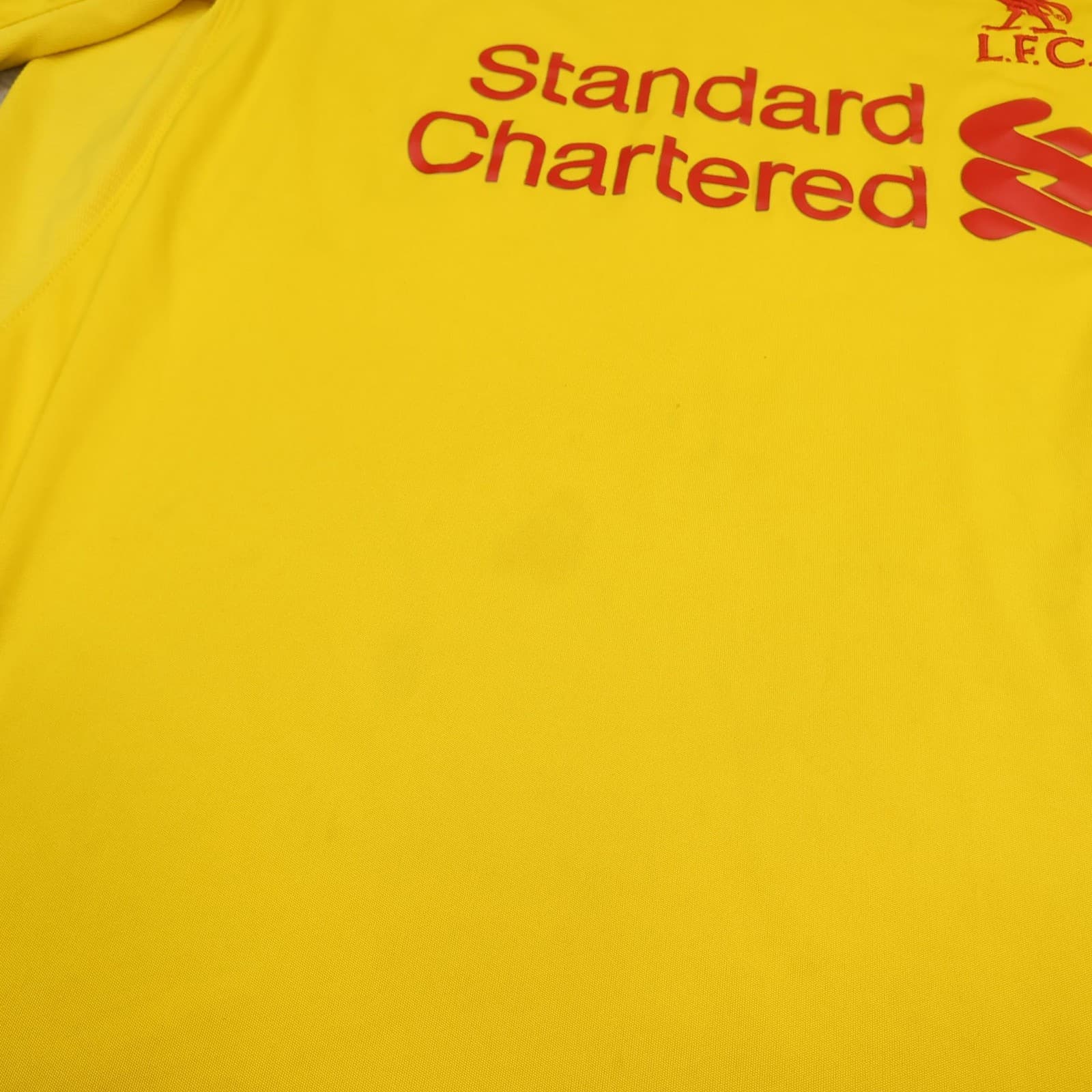 Liverpool Away Shirt Mens 2XL Yellow Away 2014 2015 Warrior Soccer Jersey photo 9