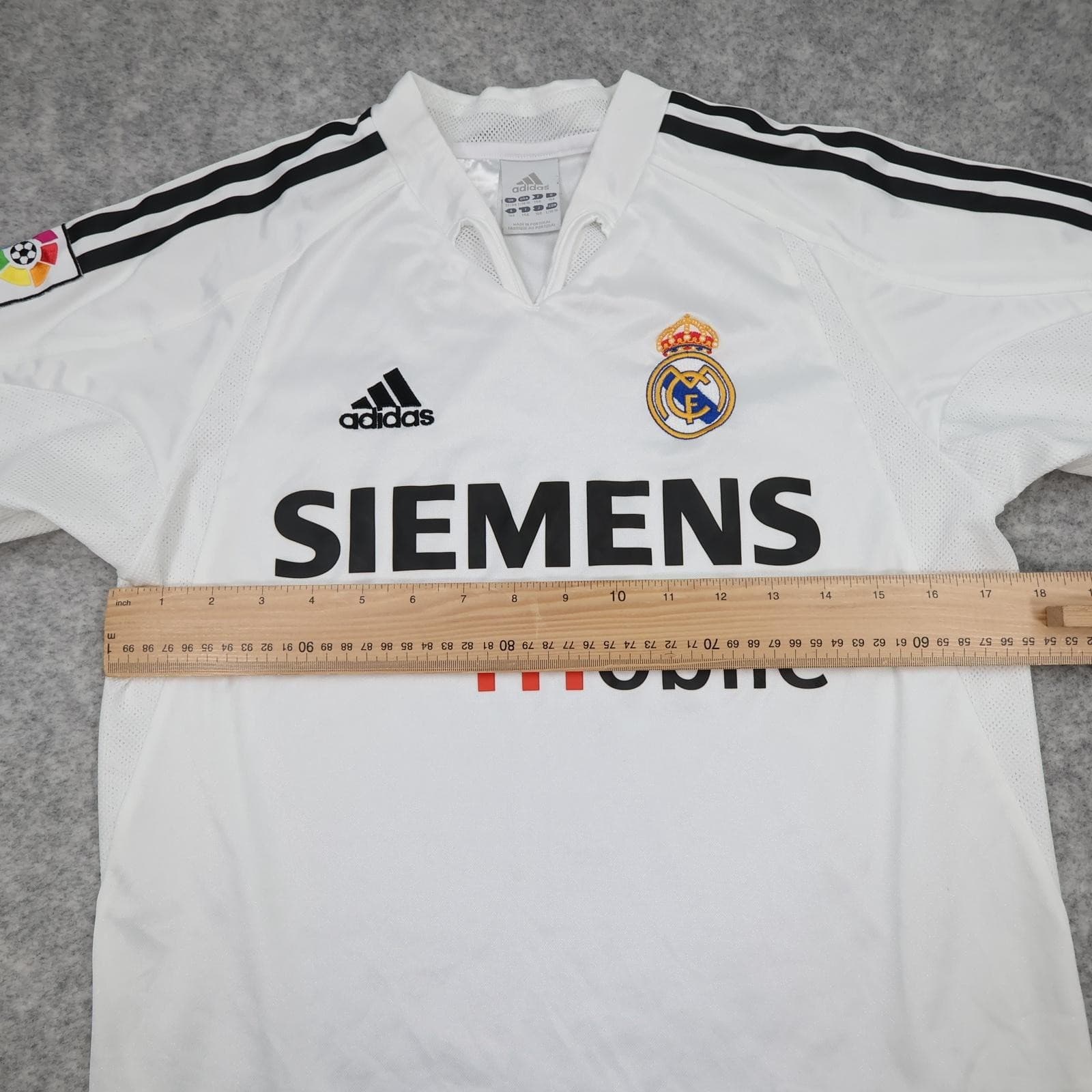 Vintage Real Madrid Shirt Youths 14-15 White 2004 2005 Adidas Siemens Mobile photo 9