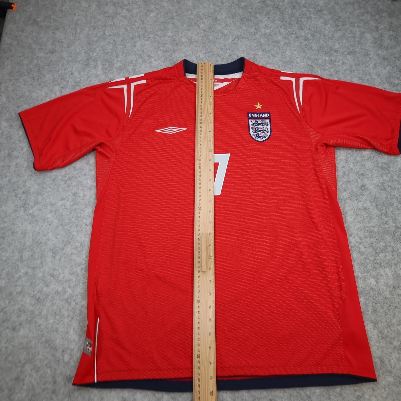 Vintage England Away Shirt Mens XL Red 2004 2006 Football Umbro David Beckham 7 photo 17