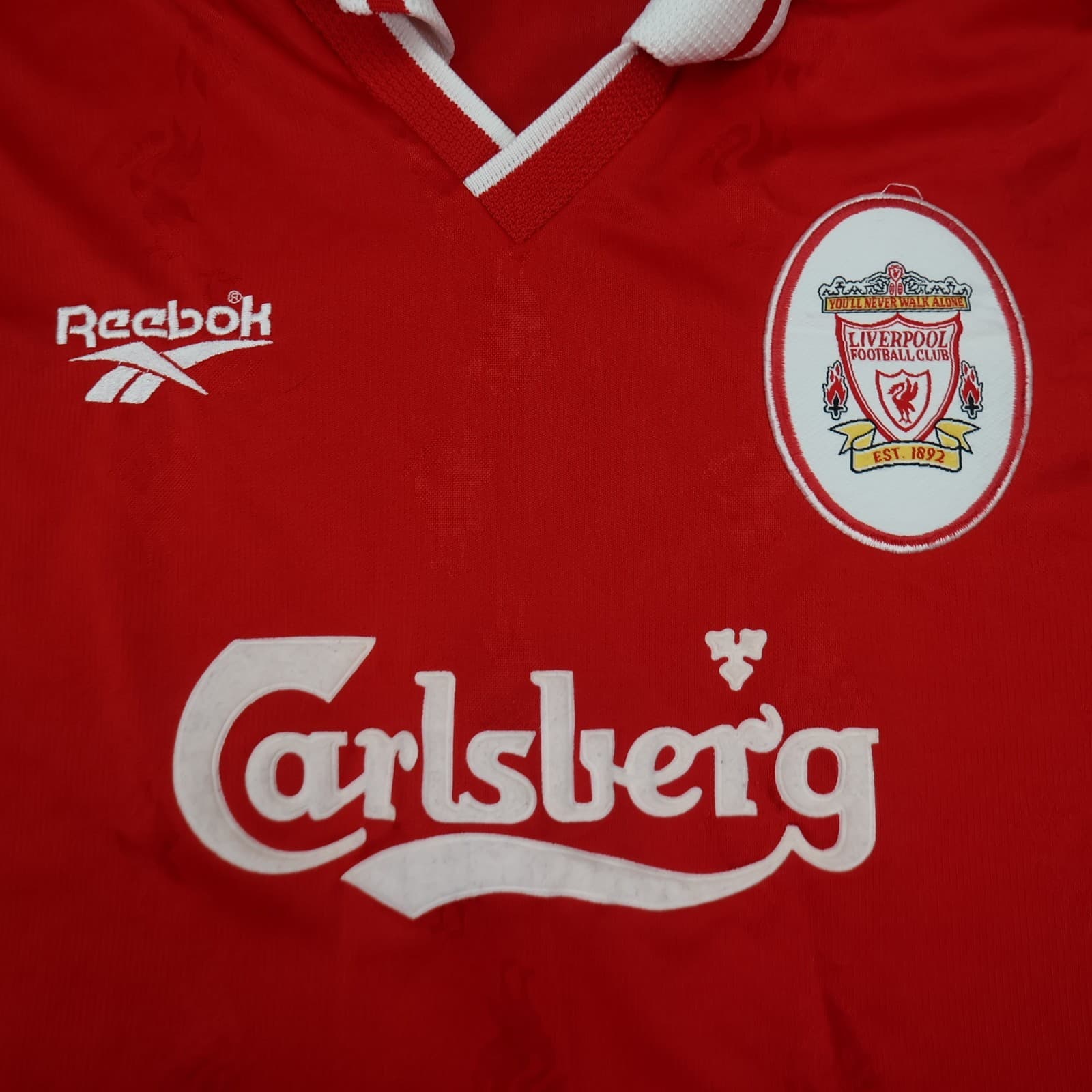 Vintage Liverpool Shirt Large Red Home Kit 1996 1997 Reebok Jersey 42/44 90s photo 4