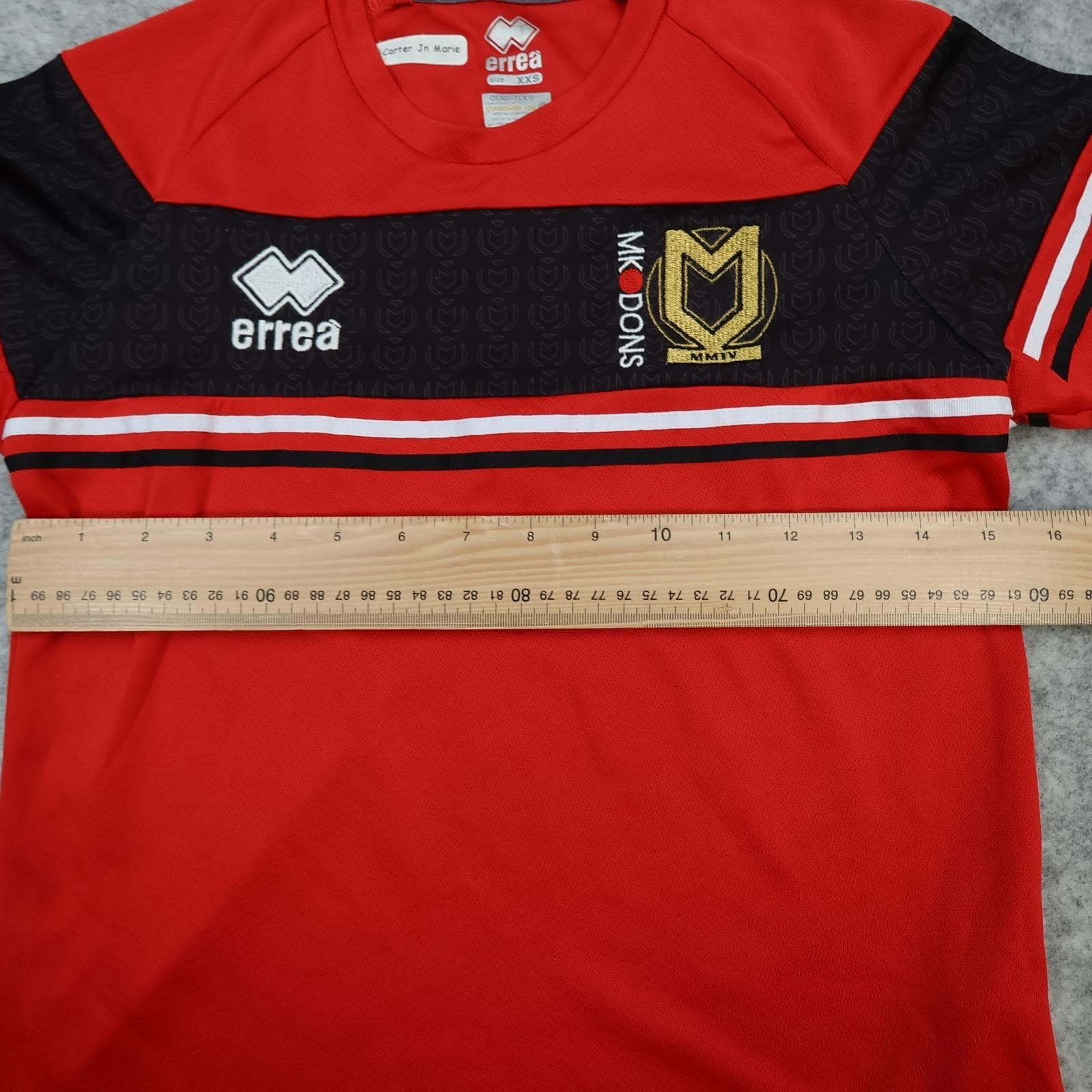 Milton Keynes Dons Training Shirt Youth XXS Red EFL Football Errea Jersey photo 7