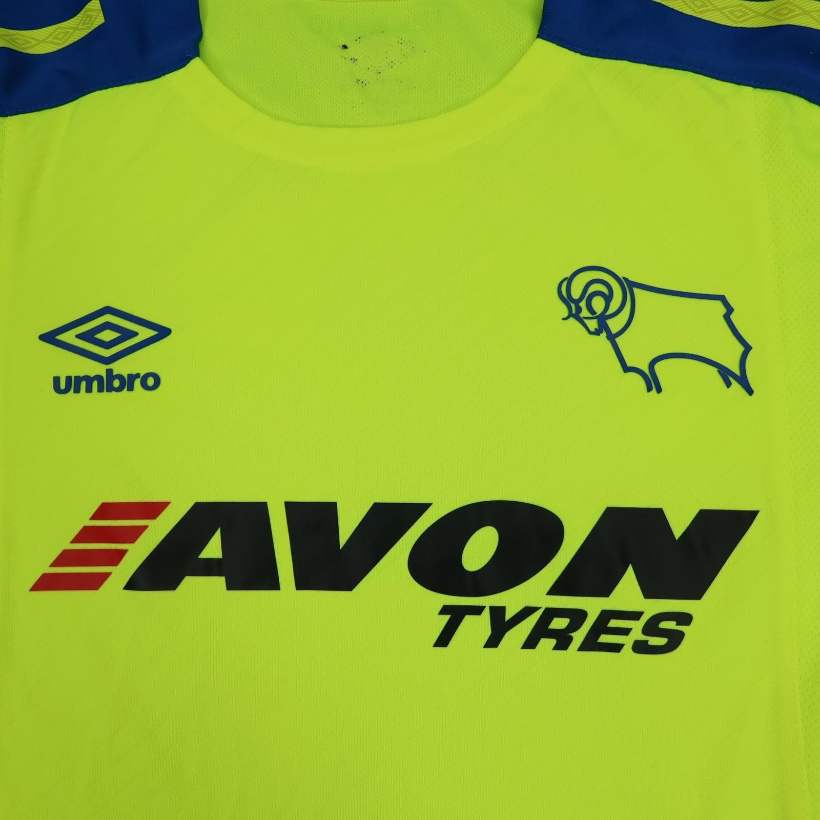 Derby County Shirt Mens Small Yellow Away Football Umbro 2017 2018 Jersey photo 3