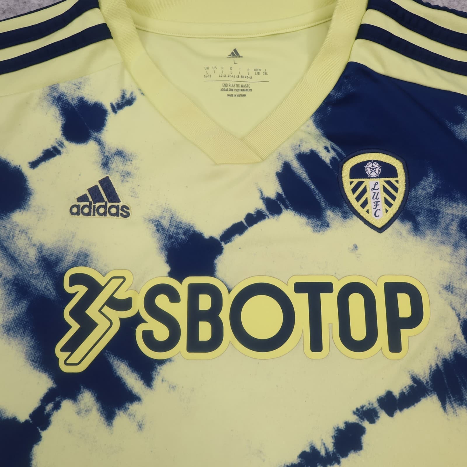 Leeds United Shirt Large Womens Yellow Away Kit 2022 2023 Adidas Jersey 16 18 photo 3