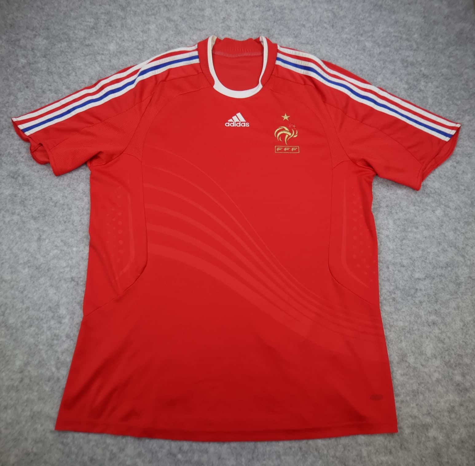 France Football Shirt Extra Large Red Away Kit 2008 2010 Jersey Soccer Les Bleus