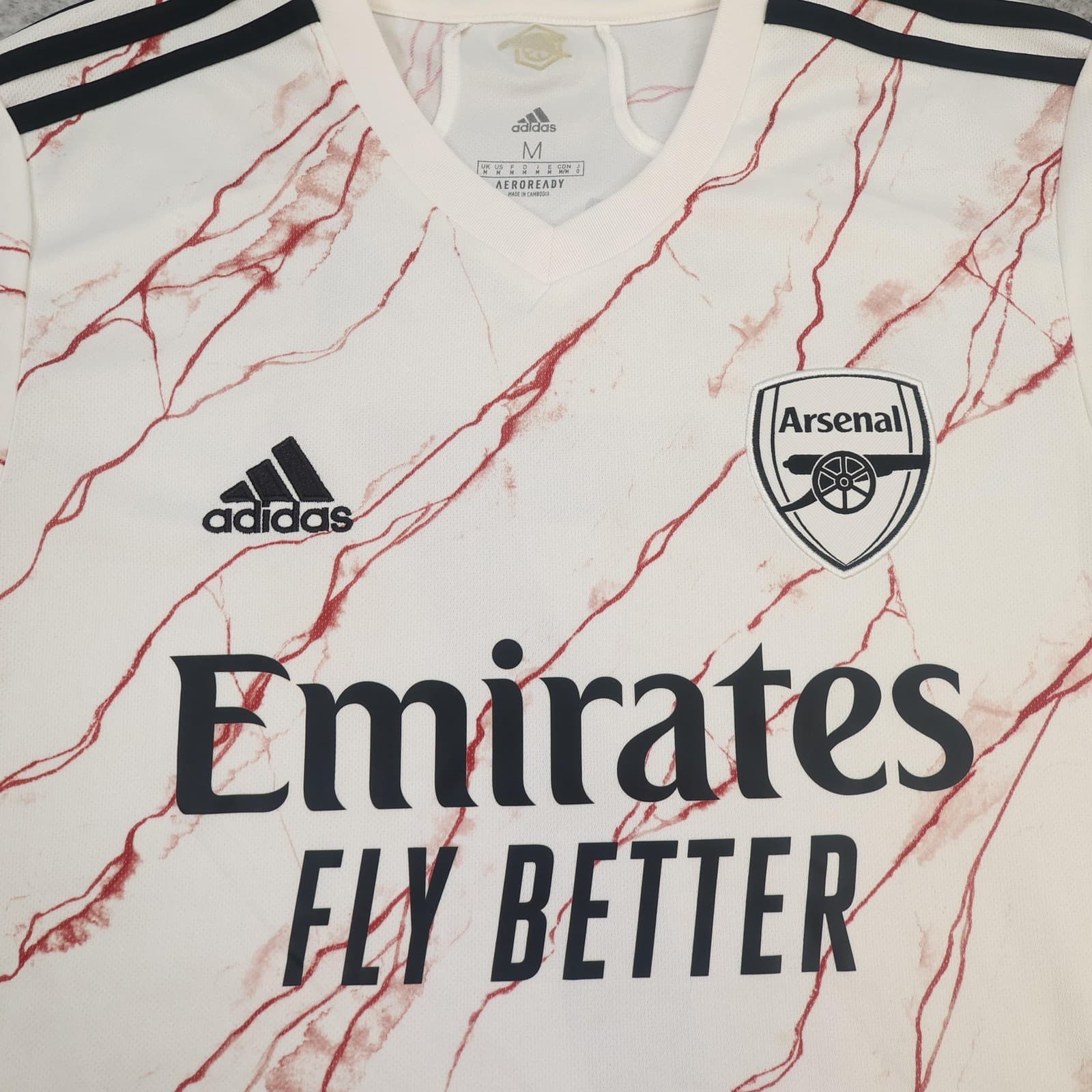 Arsenal Away Shirt Mens Medium White 2020 2021 Football Adidas Emirates Saka 7 photo 4