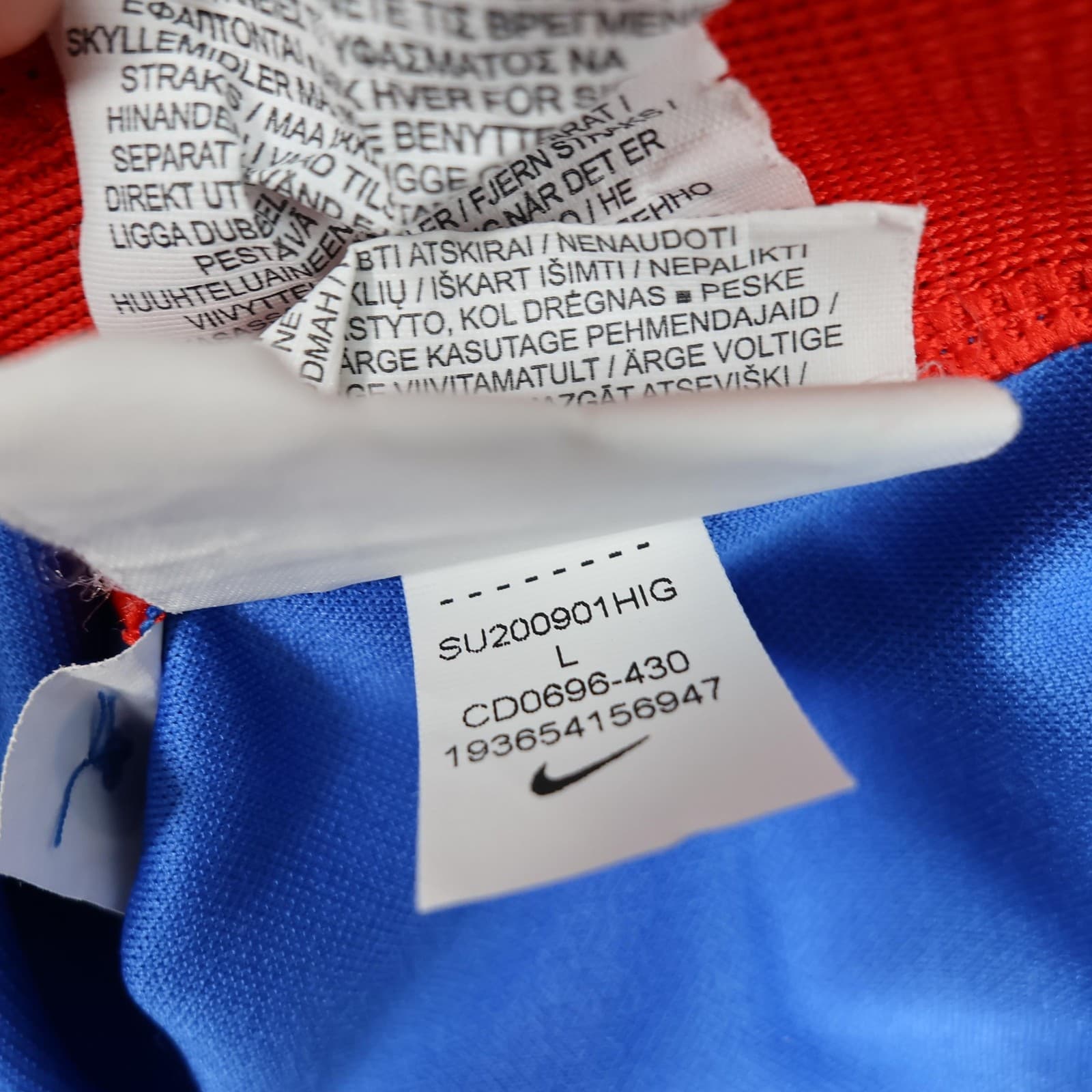 England Shirt Mens Large Blue Away Kit 2020 2021 Nike Dri Fit Soccer Jersey photo 13
