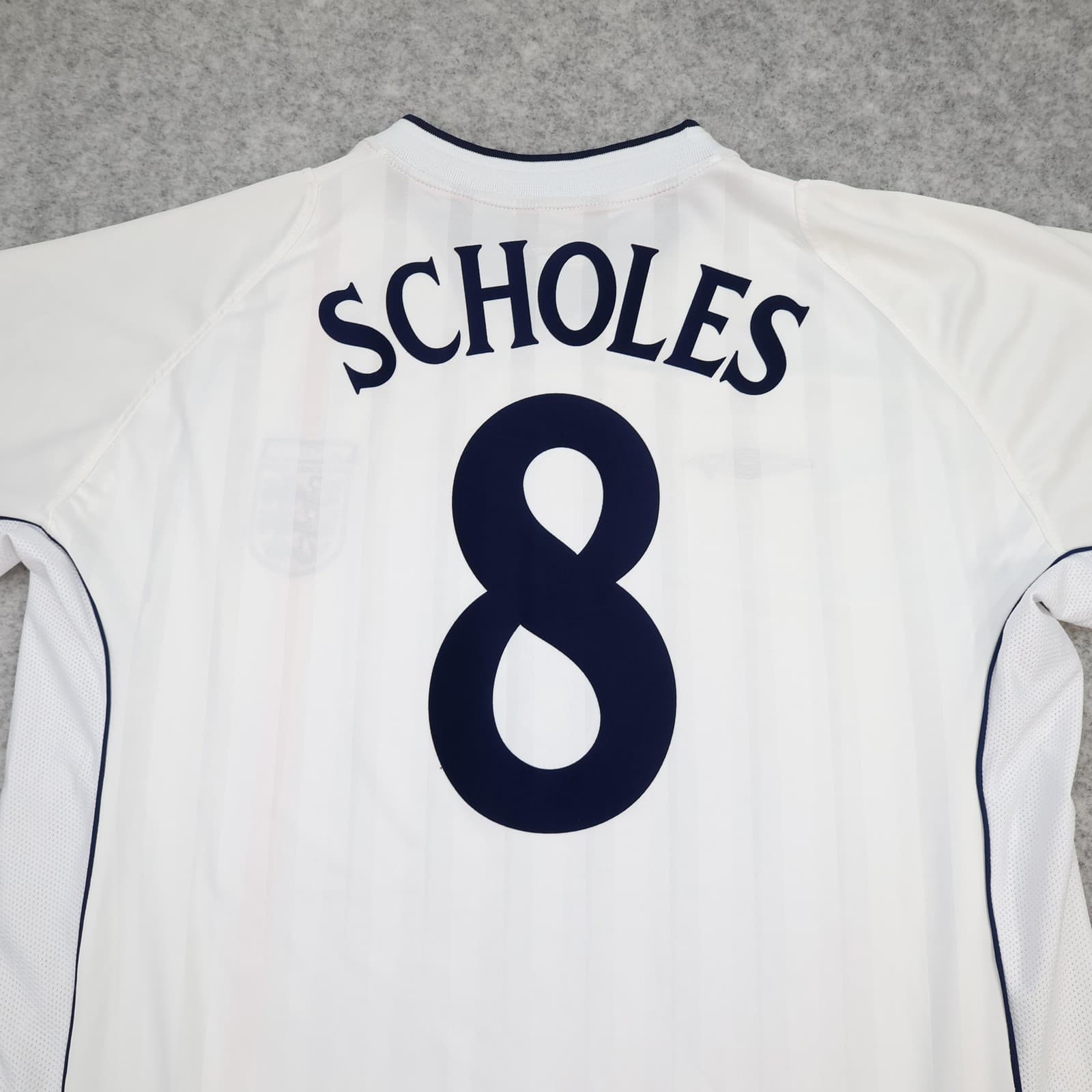 Vintage England Home Shirt Mens XL White 2001 2003 Football Umbro Scholes 8 photo 14