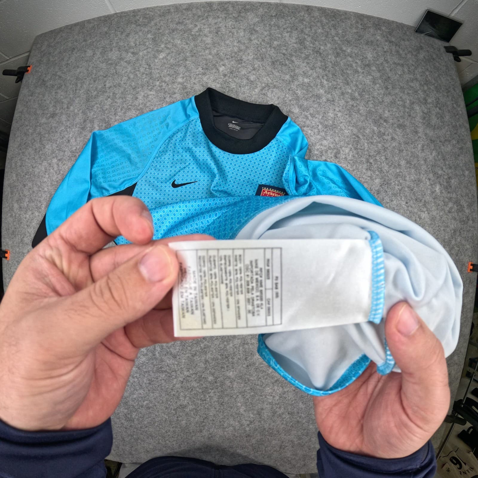Arsenal Football Shirt Medium Blue Goalkeeper 2000 01 Nike Prototype Jersey photo 3