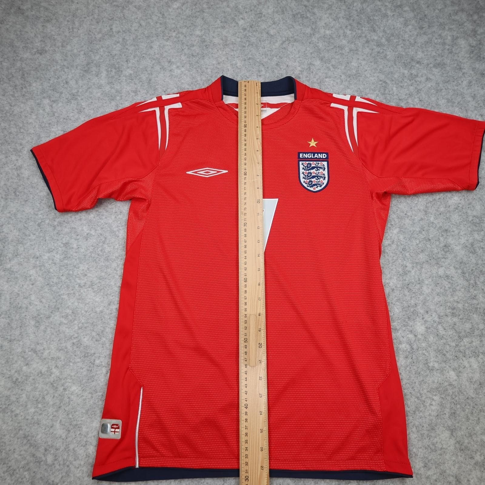 Vintage England Away Shirt Mens Small Red 2004 2006 Football Umbro Beckham 7 photo 15