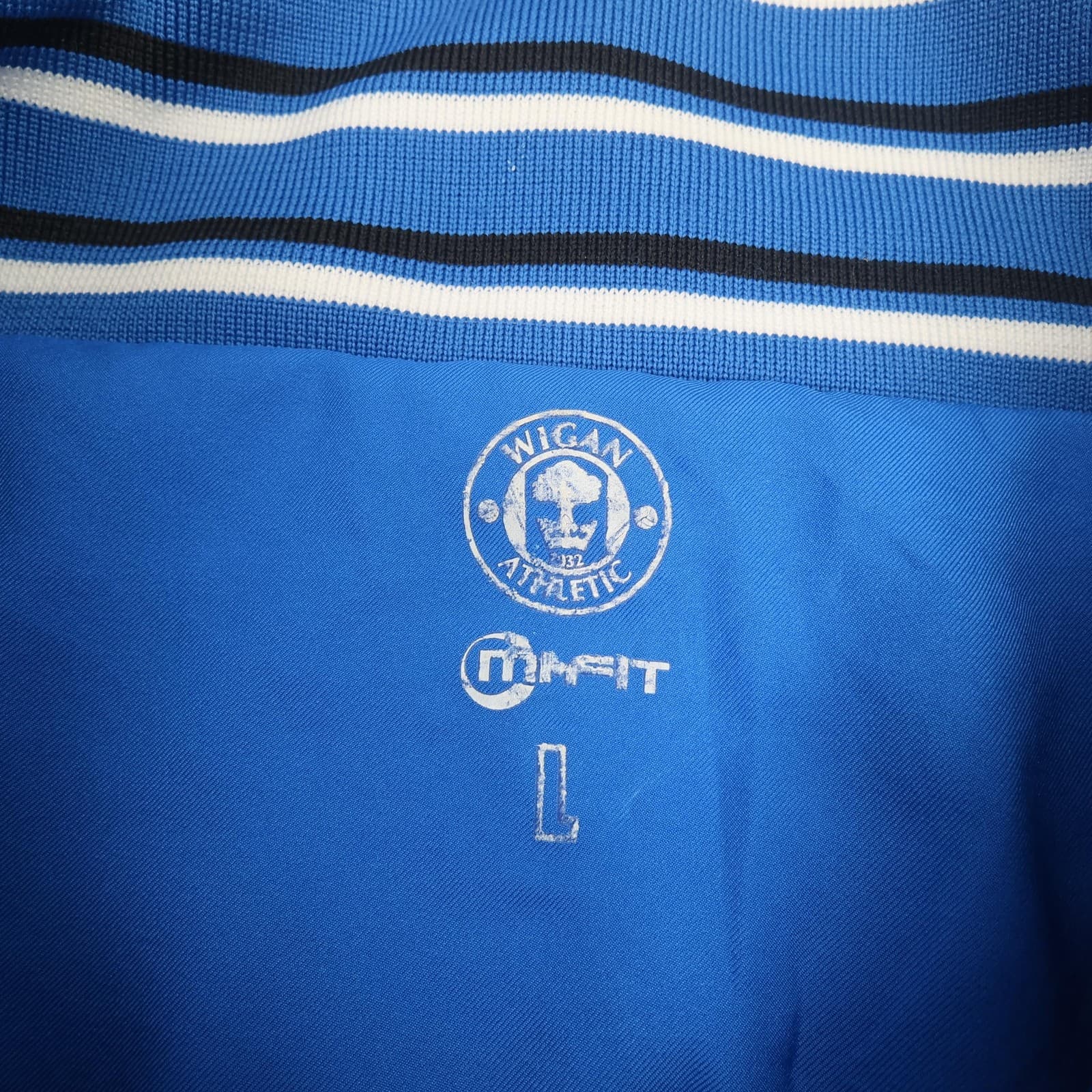 Wigan Athletic Jacket Mens Large Blue Football Zipped Training Top Tracksuit photo 5