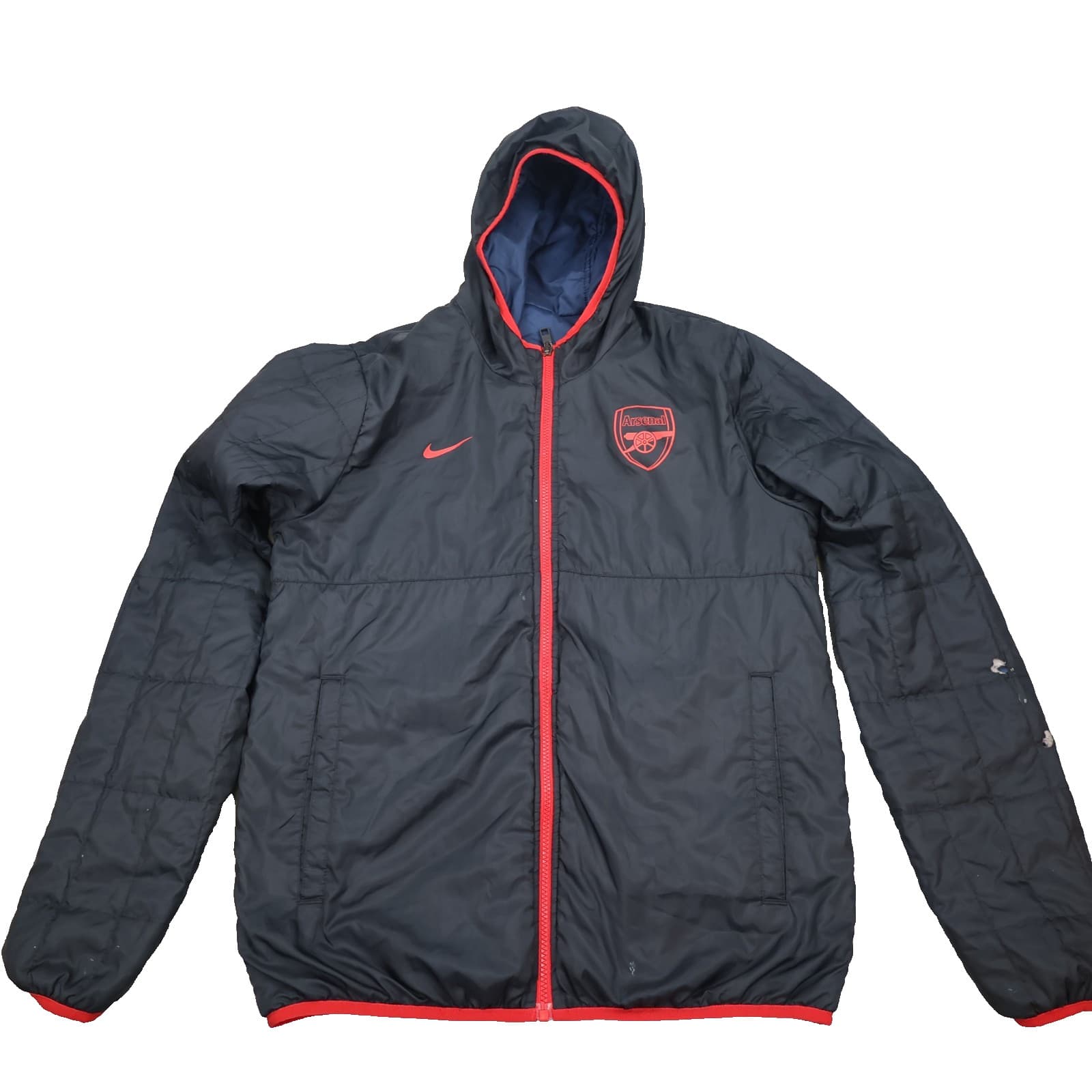 Arsenal Jacket Medium Navy White Red Winter Nike Padded Coat Reversible Puffer photo 2