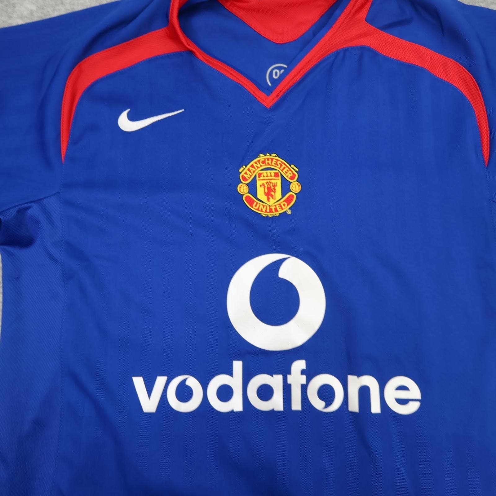 Vintage Manchester United Shirt Mens Medium Blue Away 2005 2006 Nike Vodafone photo 3