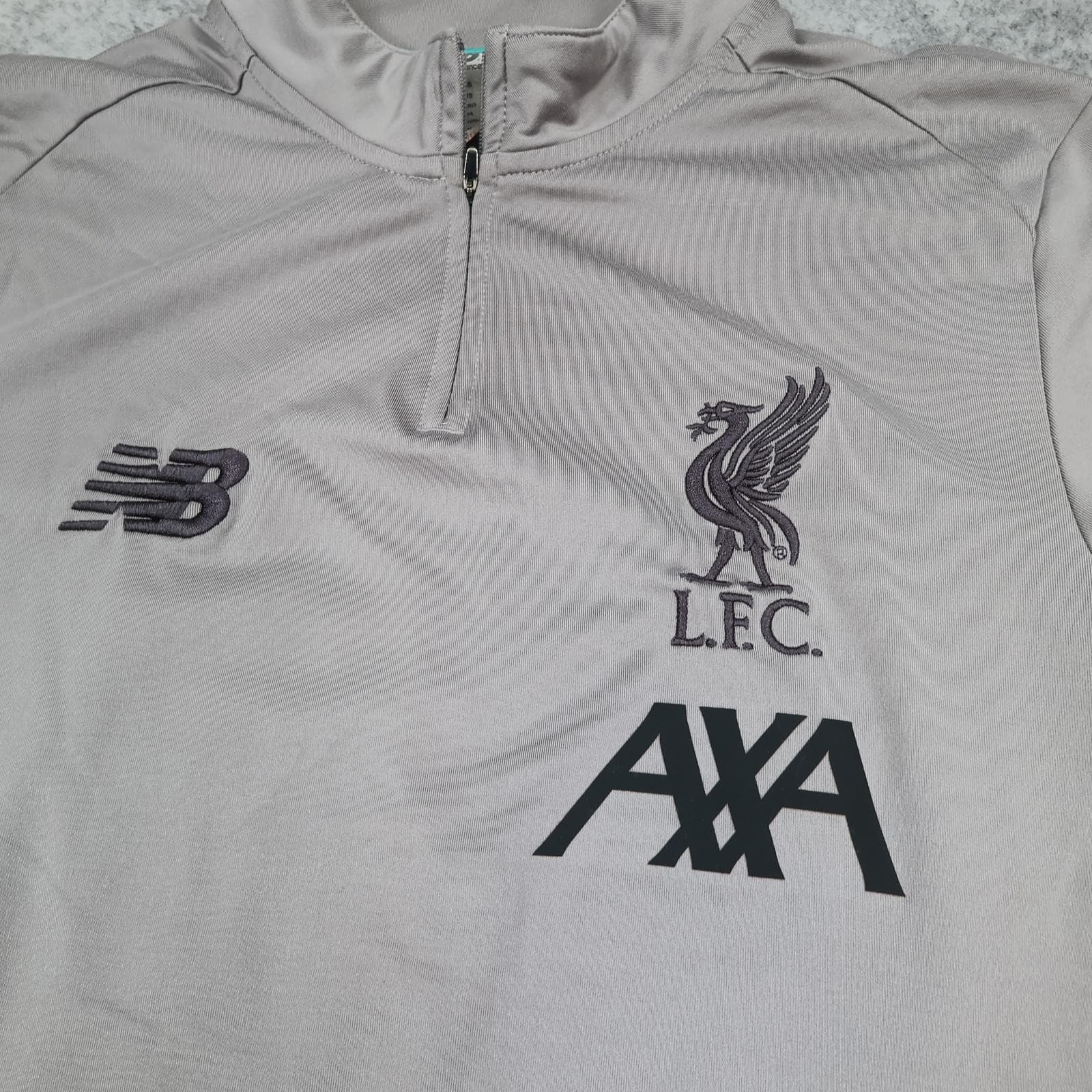 Liverpool Training Top Mens Small Grey EPL Football New Balance AXA 2019 2020 photo 3