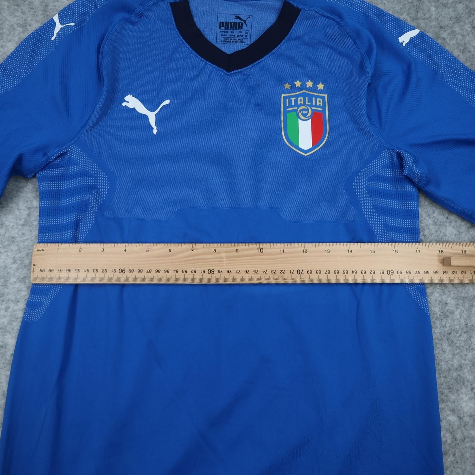 Italy Home Shirt Mens XL Blue 2017 2018 Puma Italia FIGC Badge Jersey Top photo 6