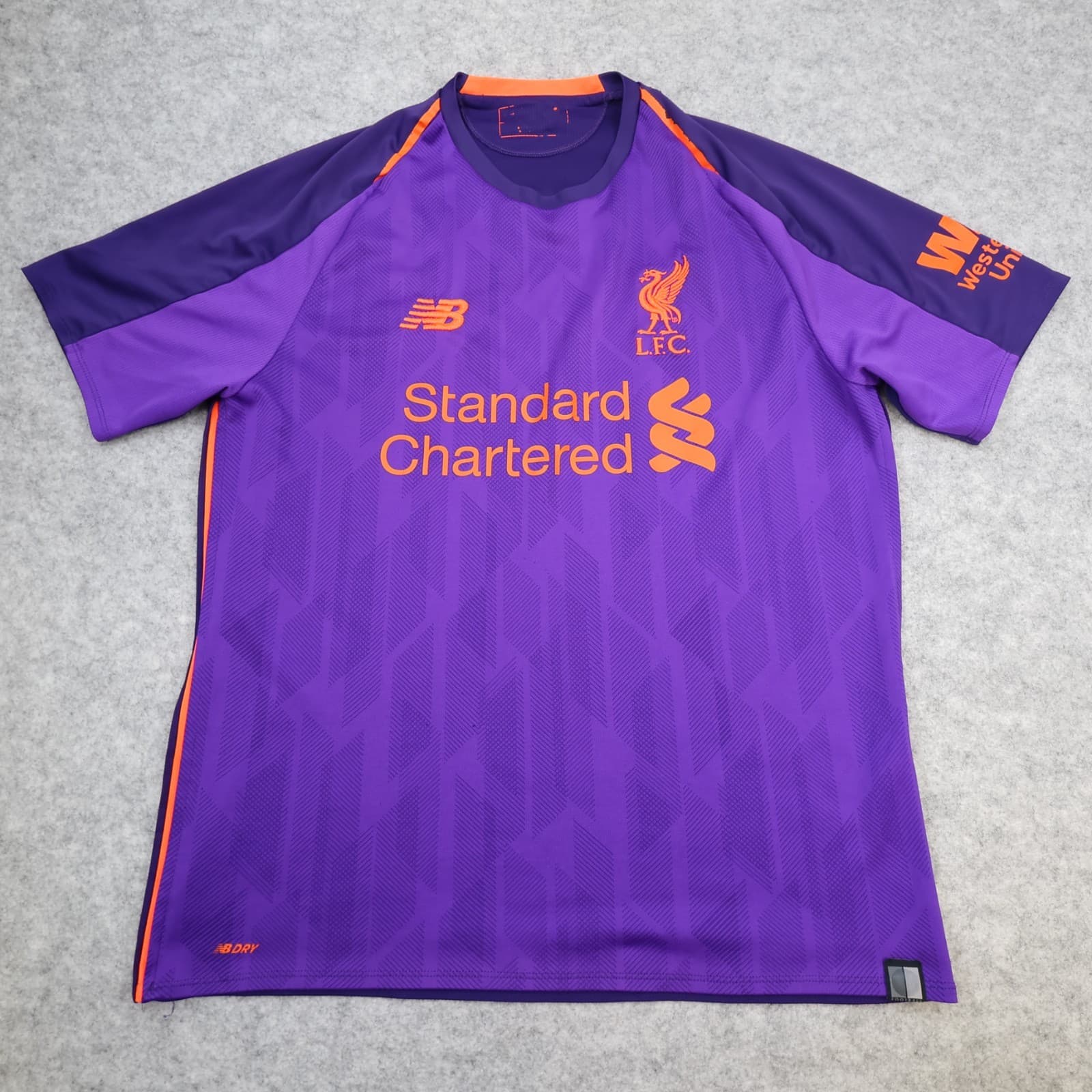 Liverpool Shirt Medium Purple Away Kit 2018 2019 New Balance Soccer Jersey 40"