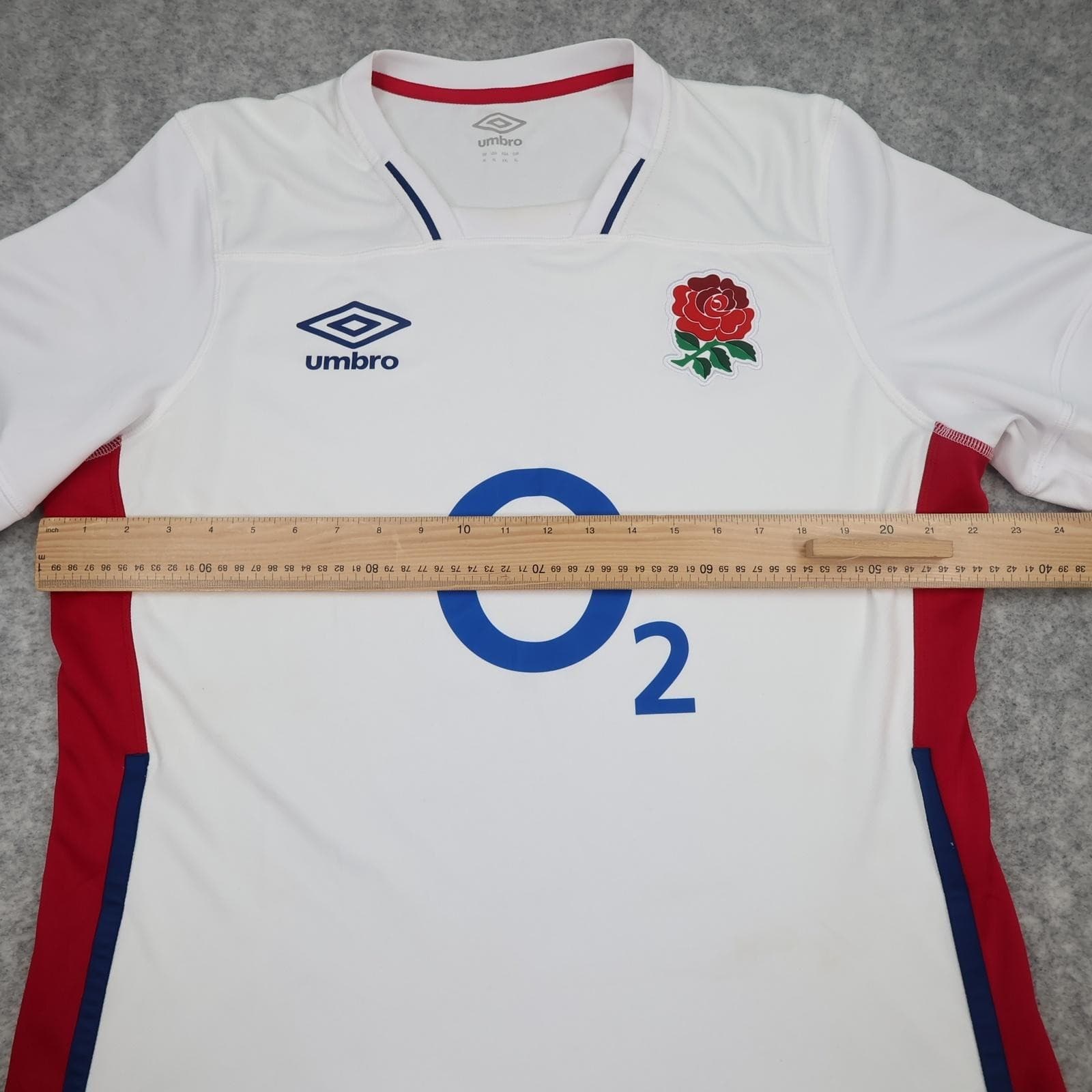 England Rugby Shirt Mens XL White Home Rugby Union Umbro O2 2020 2021 Jersey photo 10