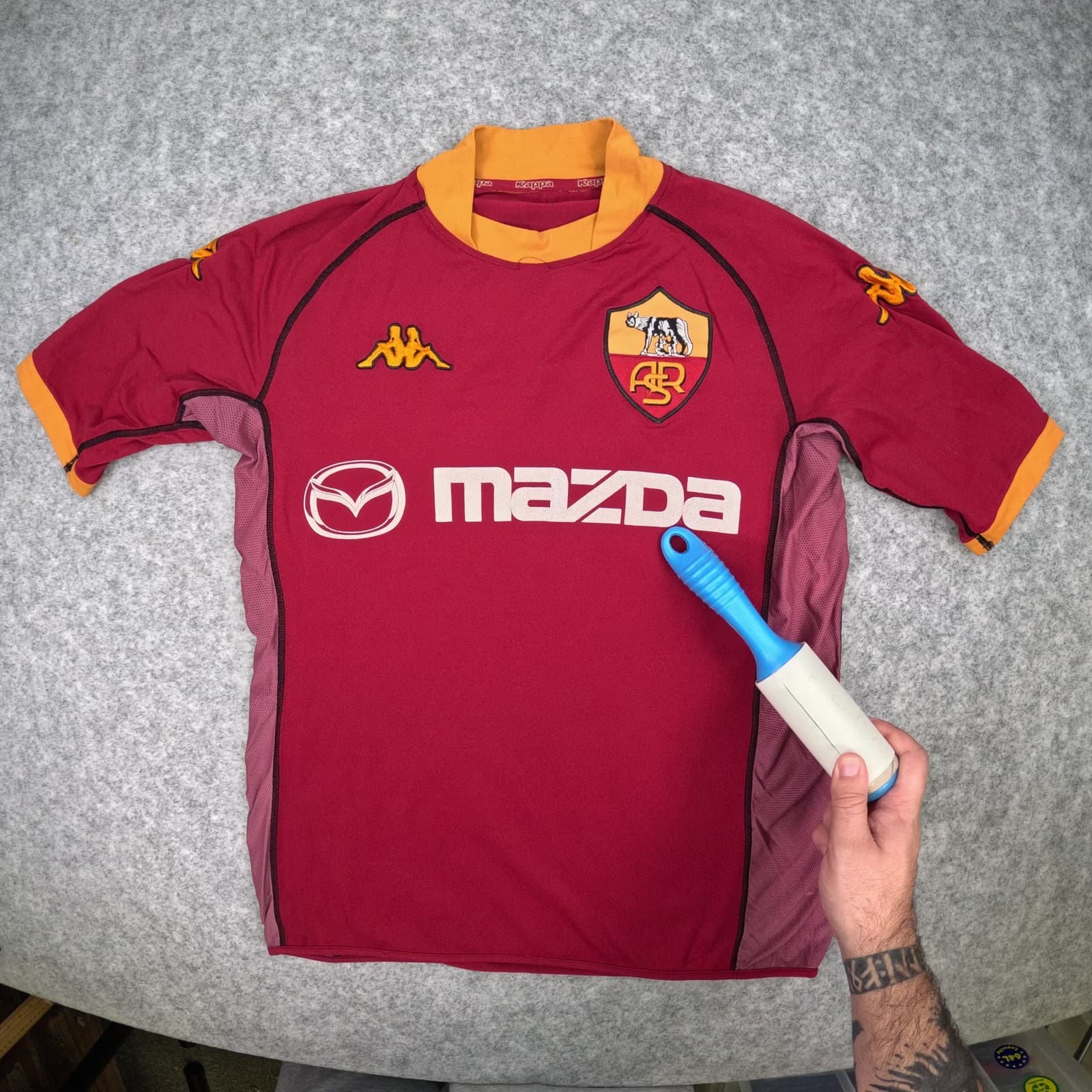 AS Roma Football Shirt Small Red Home 2002 2003 Kappa Soccer Jersey photo 2