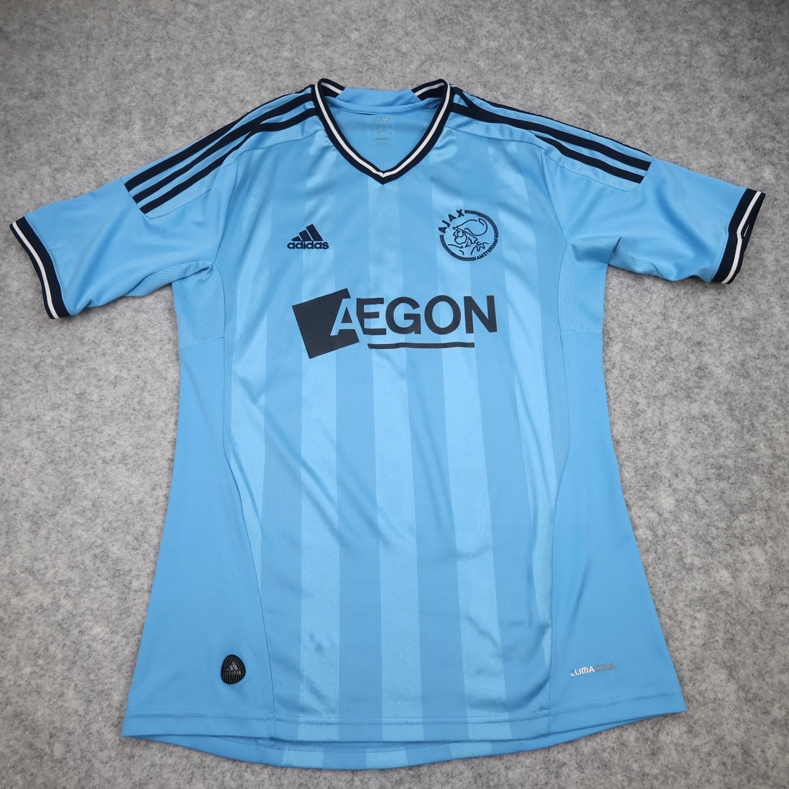 Ajax Shirt Mens Medium Blue Away 2010 2011 Football Adidas AEGON Jersey