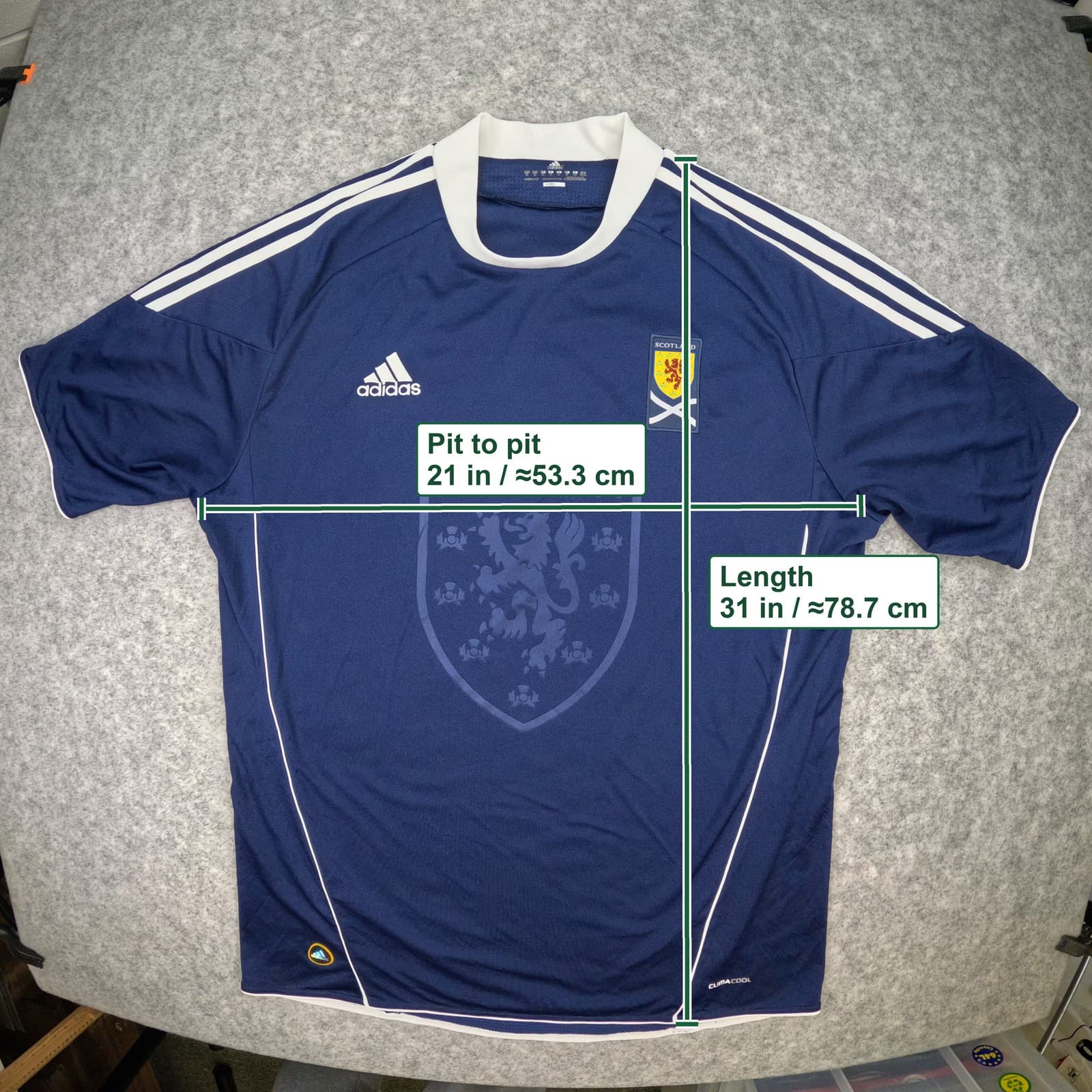 Scotland Football Shirt Extra Large Blue Home 2010 2011 Soccer Jersey photo 3