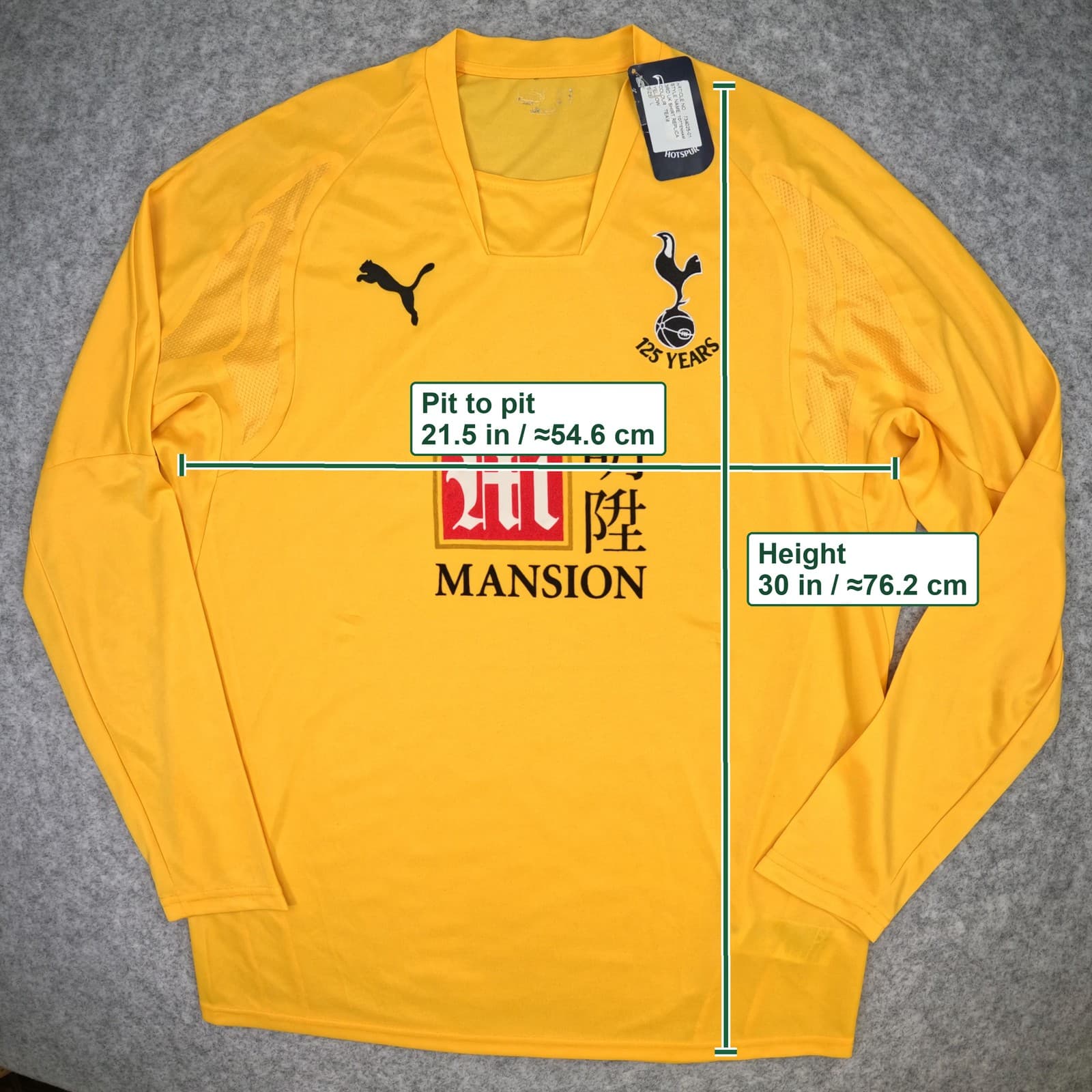 Tottenham Hotspur Football Shirt Large 2007 2009 Puma Goalkeeper 125 Years photo 3