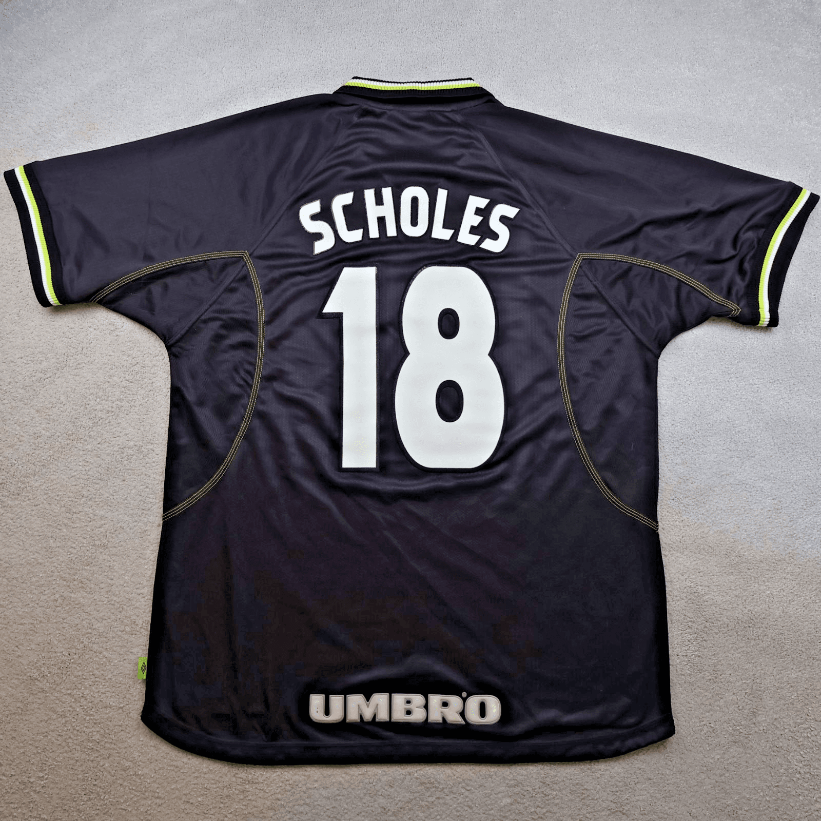 Vintage Manchester United Shirt Extra Large Black Third Kit 1998 1999 Jersey