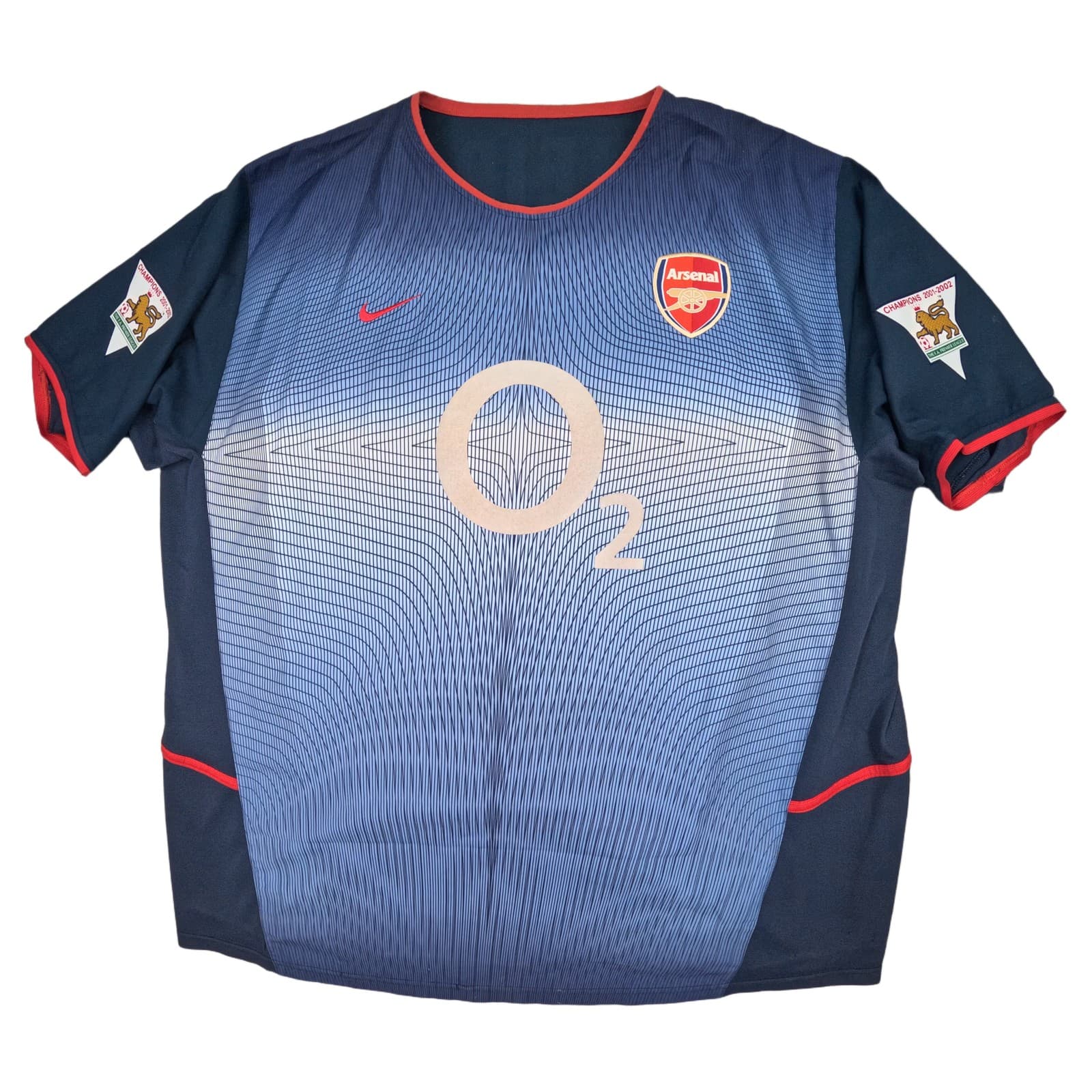 Vintage Arsenal Football Shirt Blue Away 2002 2004 Nike Vieira 4 Soccer Jersey photo 2