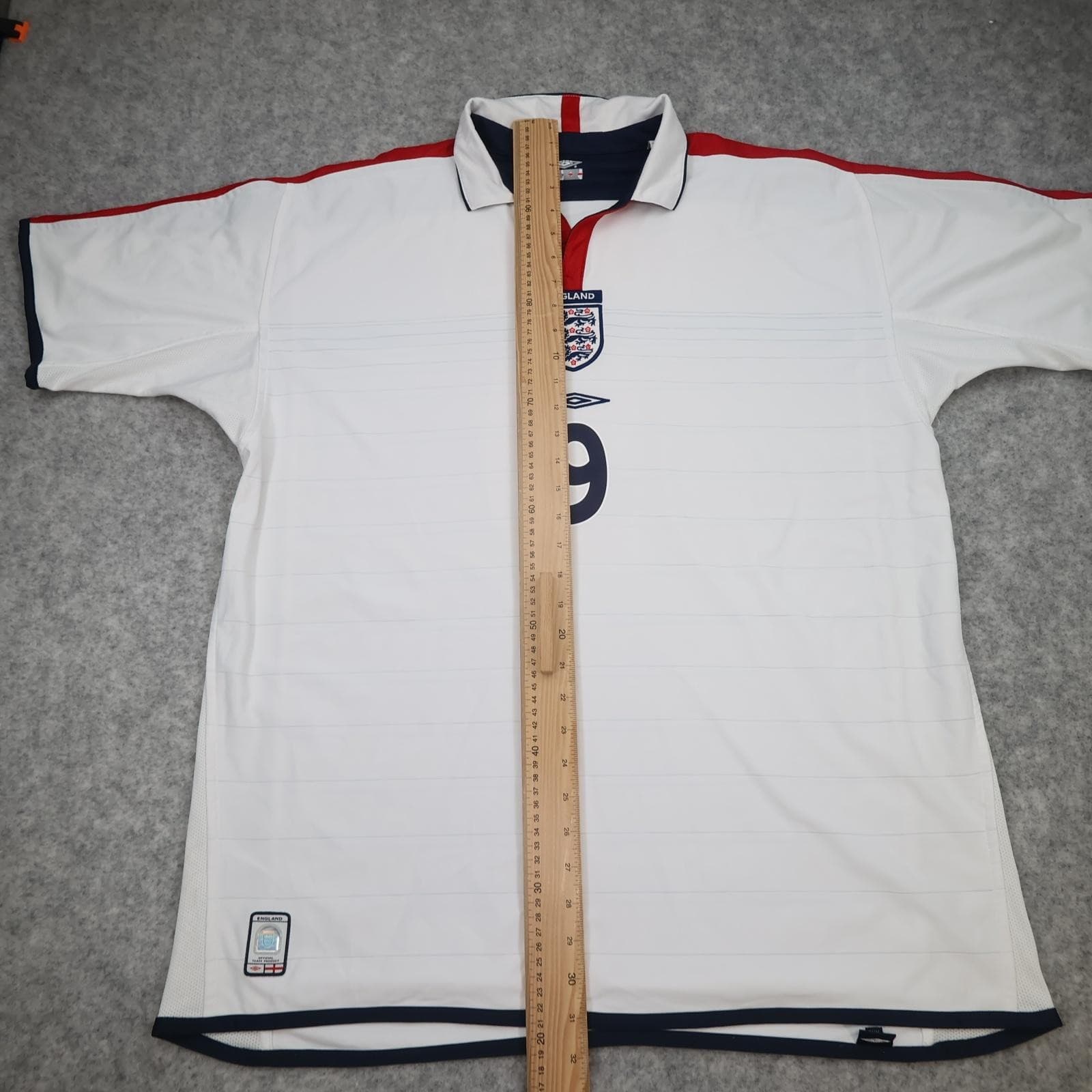 Vintage England Home Shirt Mens 2XL White 2000s Football Umbro Rooney 9 Jersey photo 12