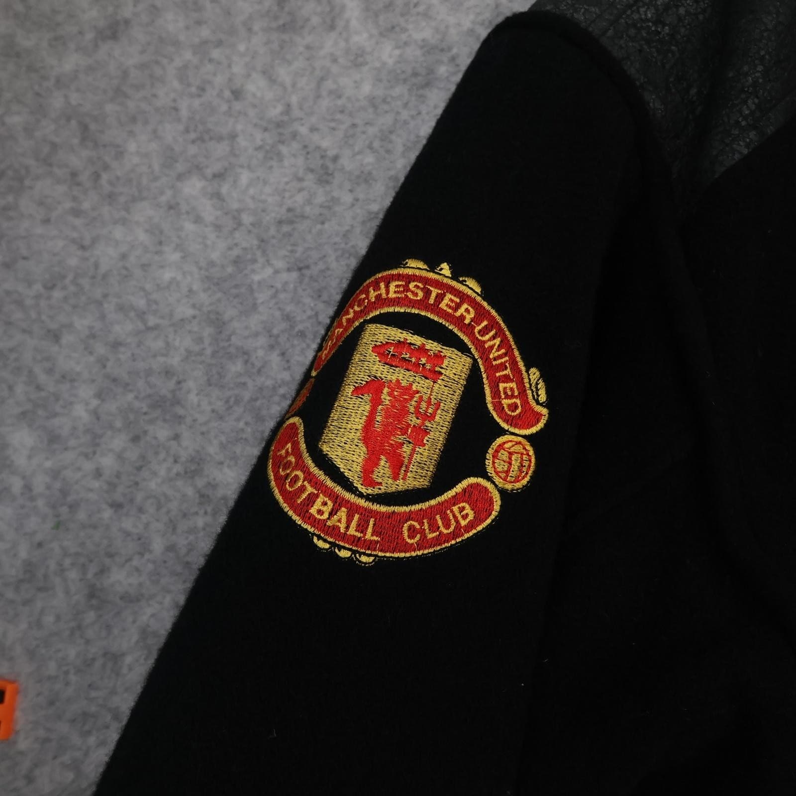 Vintage Manchester United Jacket Mens Medium Black 1990 1992 Campri Sportline photo 7