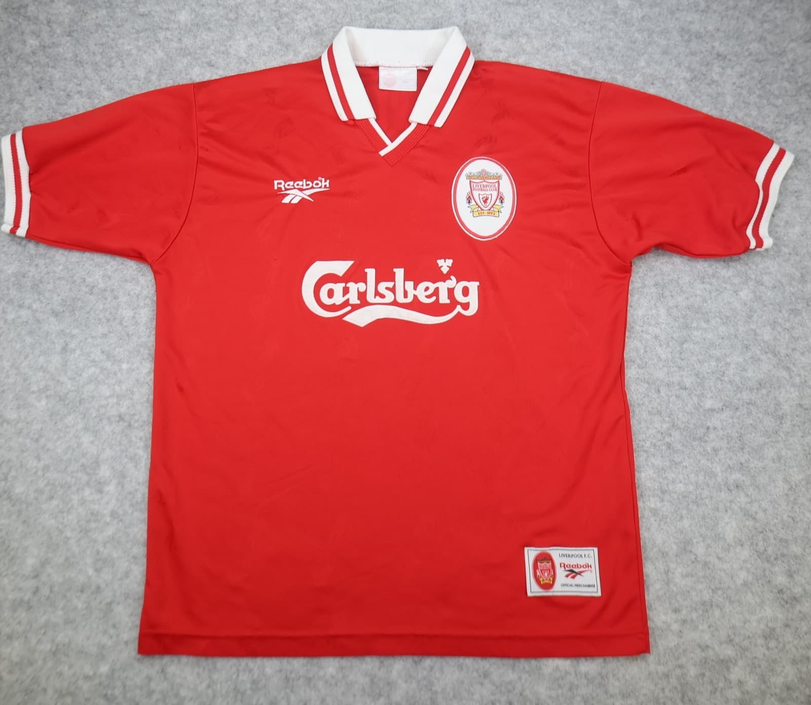 Vintage Liverpool Shirt Large Red Home Kit 1997 1999 Reebok Jersey 42/44 Fowler photo 2