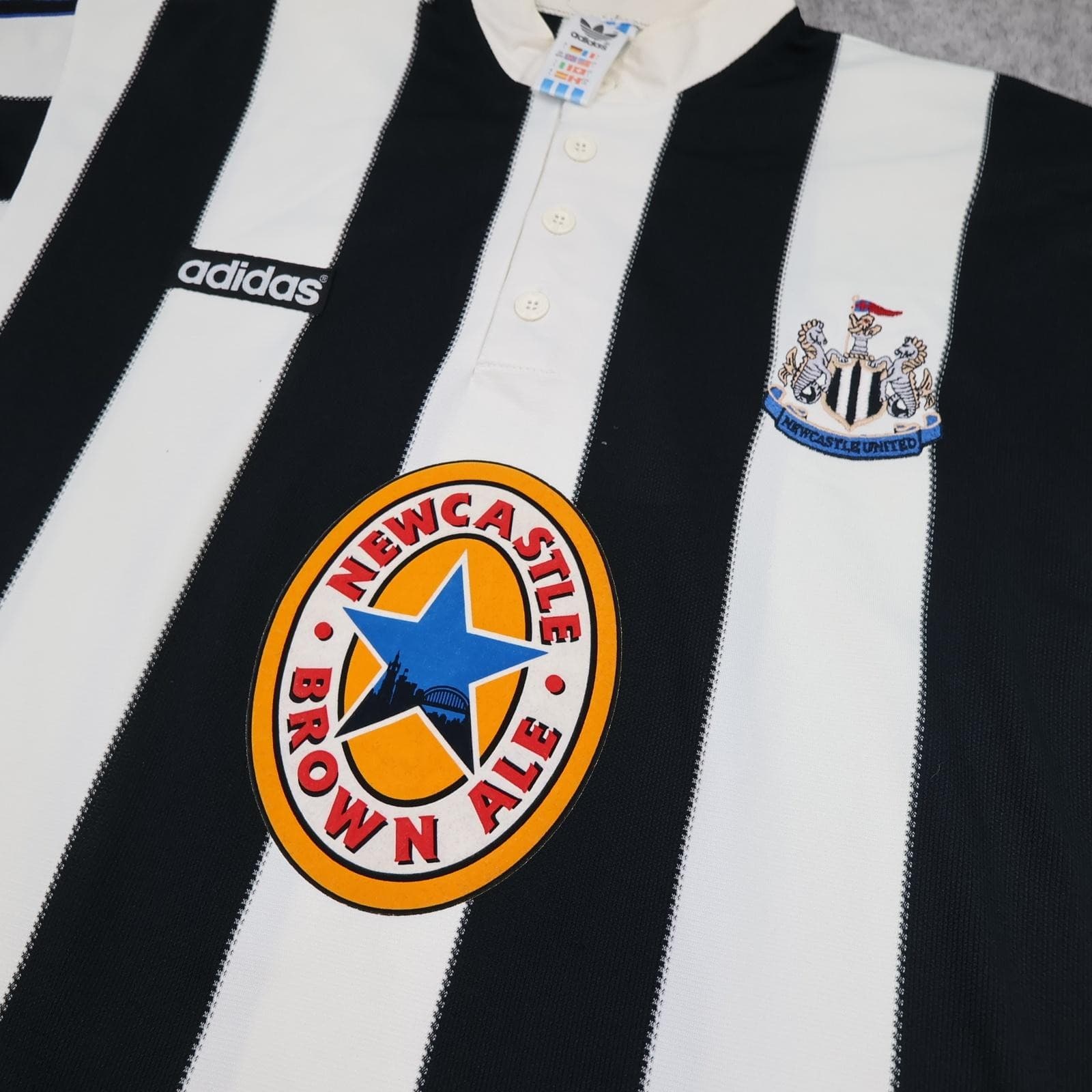 Vintage Newcastle United Shirt Mens Large Home 1995 1997 Adidas Soccer Jersey photo 3
