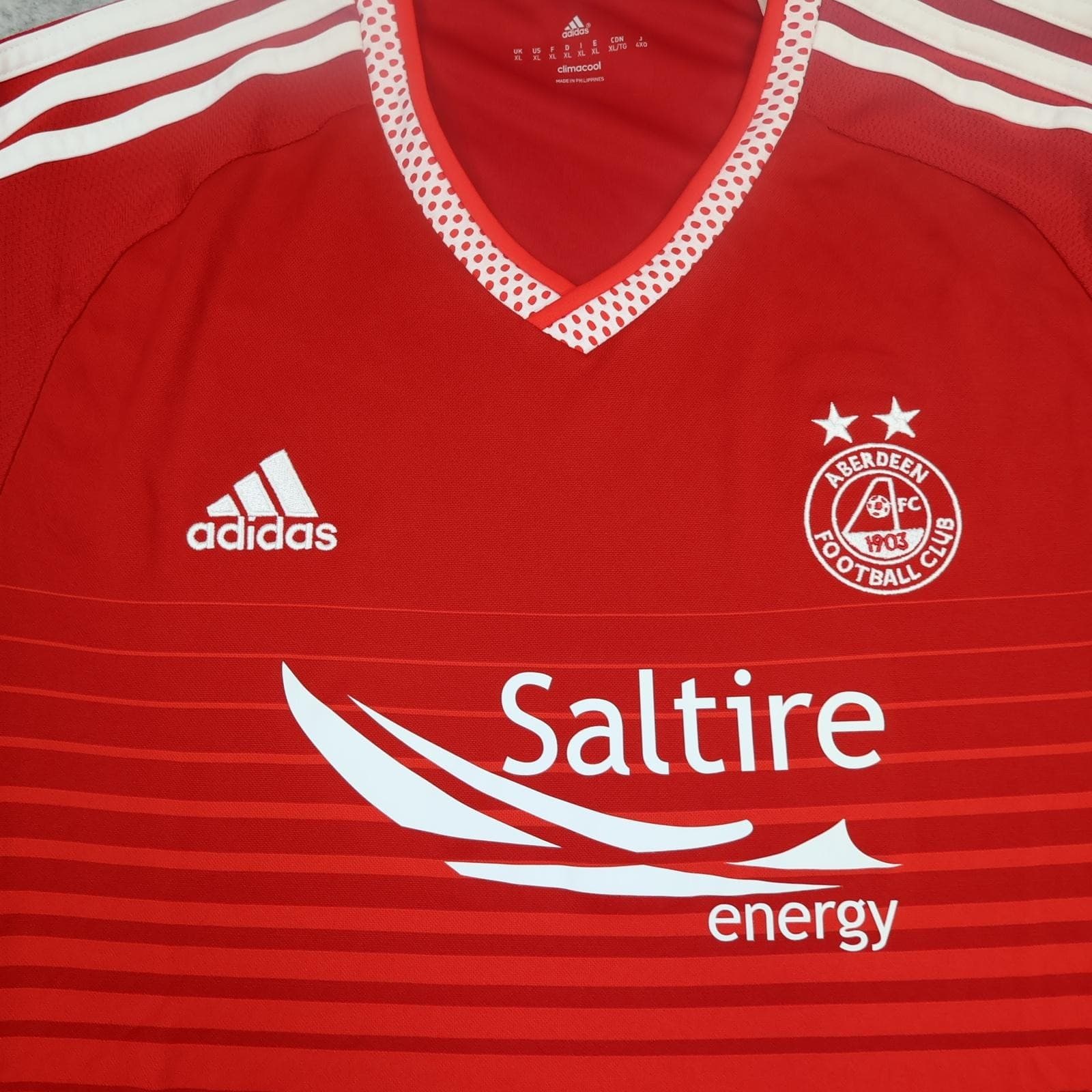 Aberdeen FC Shirt Mens XL Red Home 2015 2016 Football Adidas Soccer Jersey photo 3