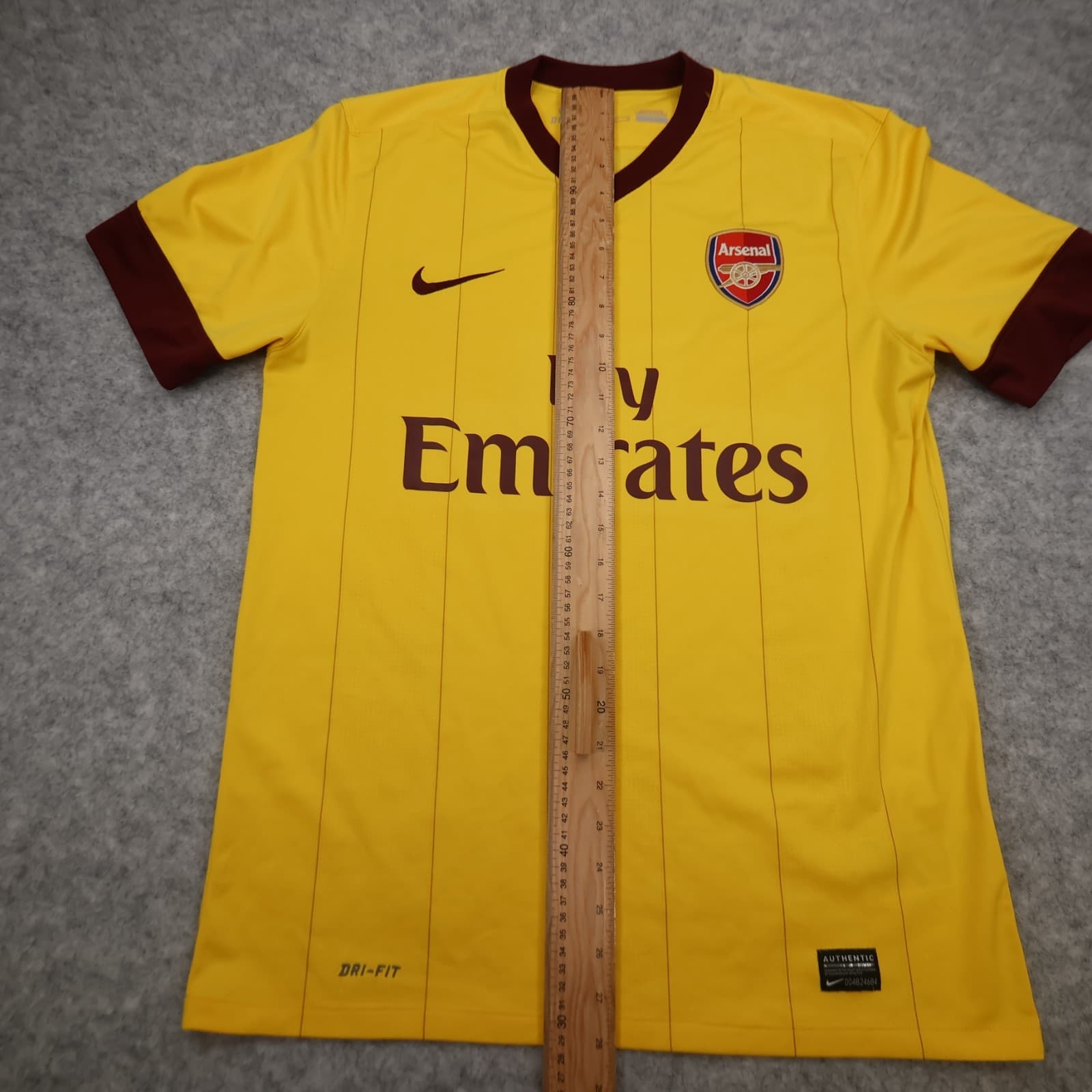 Arsenal Shirt Medium Yellow Away Kit 2010 2013 Nike Soccer Jersey photo 12