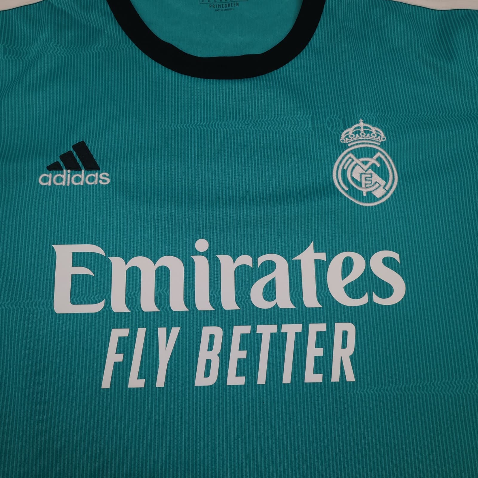 Real Madrid Shirt Extra Large Green Third Kit 2021 2022 Adidas Karim Benzema photo 3