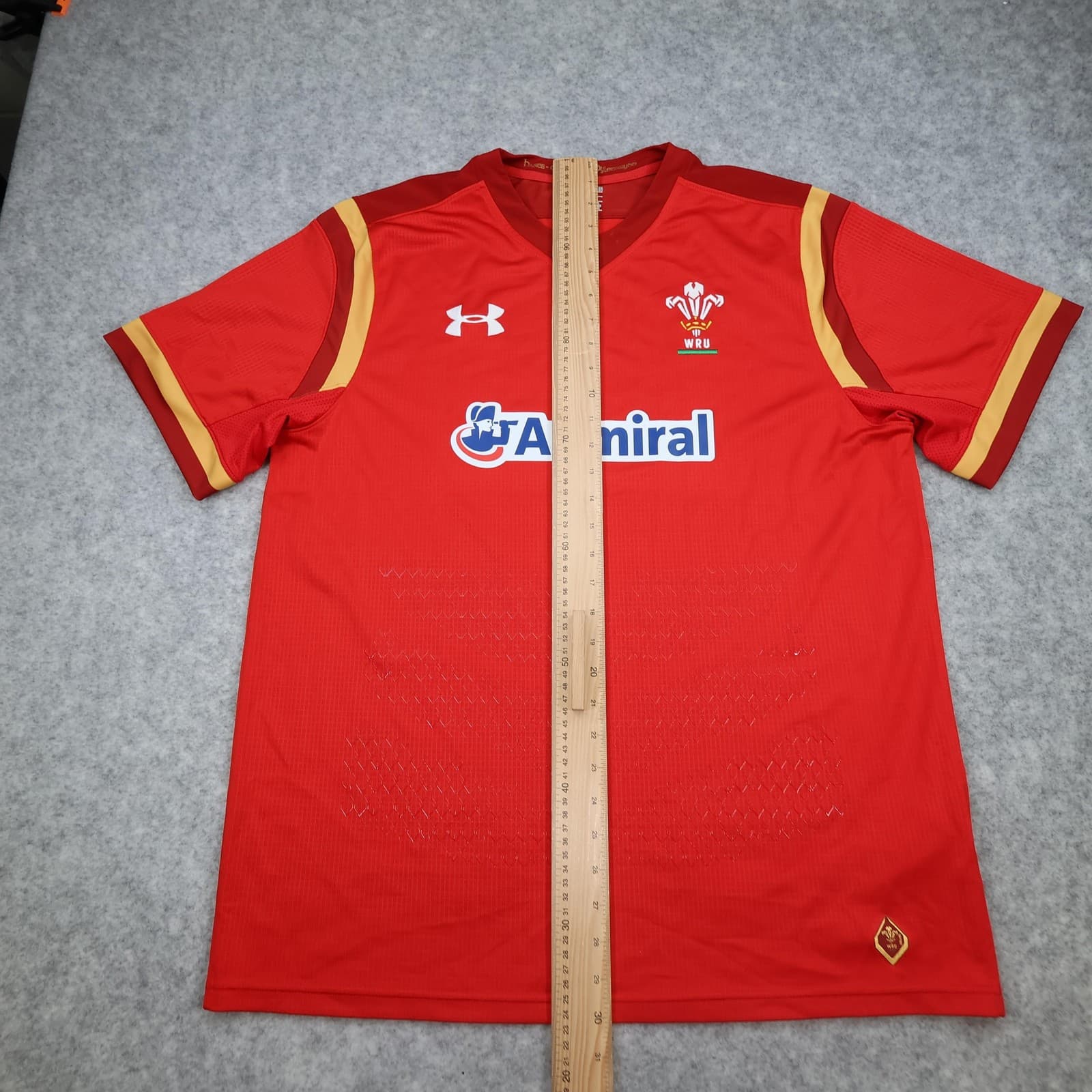 Wales Rugby Shirt Mens XL Red Rugby Union Under Armour Admiral 2016 Jersey photo 12