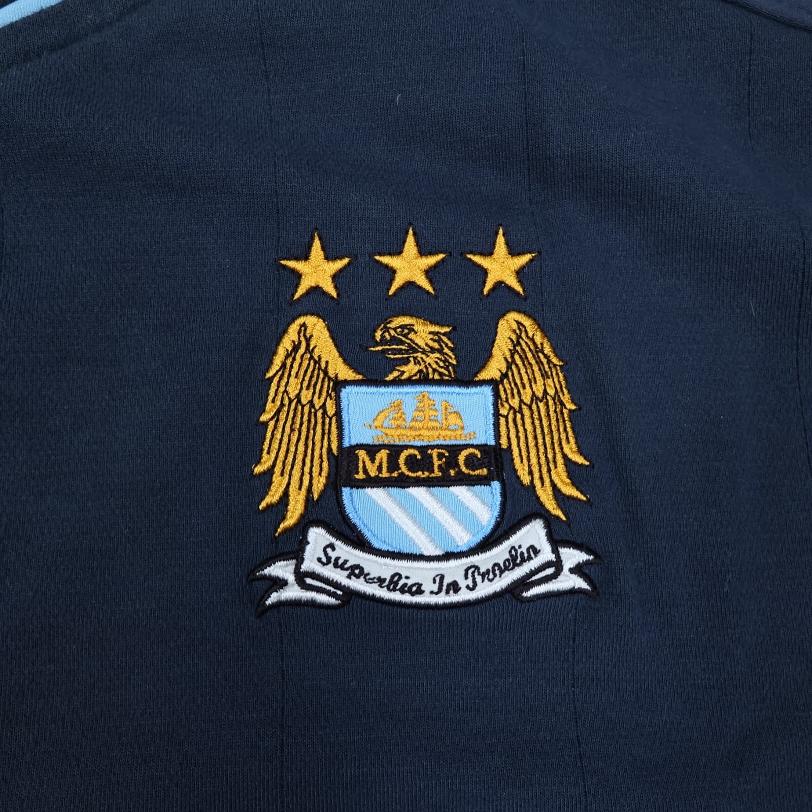 Manchester City Shirt Large Navy Away Kit 2010 2012 Umbro Soccer Jersey photo 4
