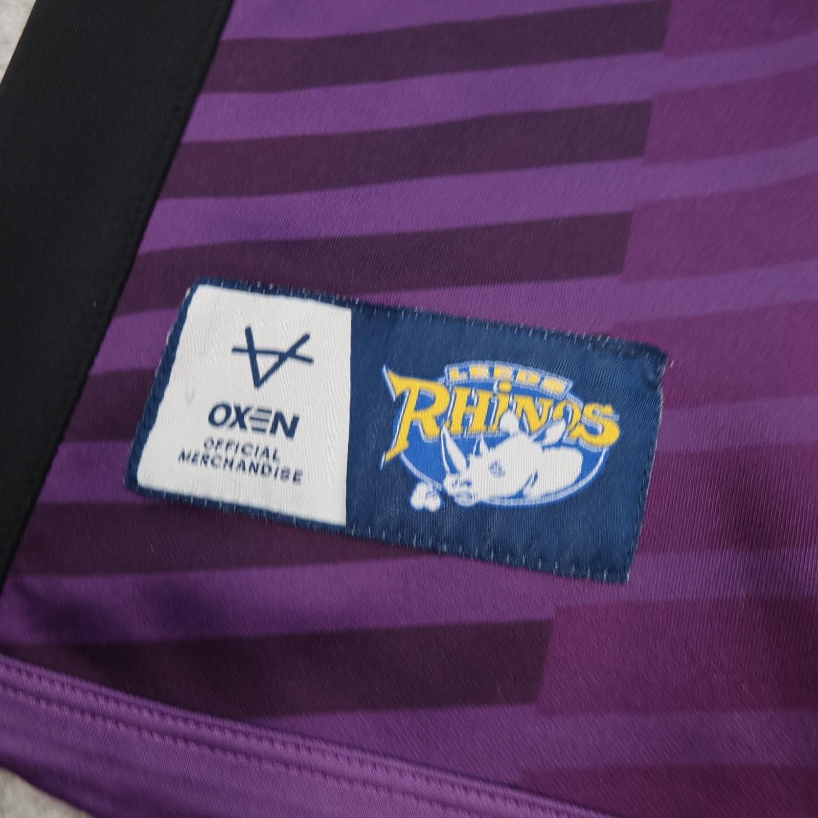 Leeds Rhinos Rugby Shirt Mens XL Purple Rugby League Oxen 2021 Away photo 7
