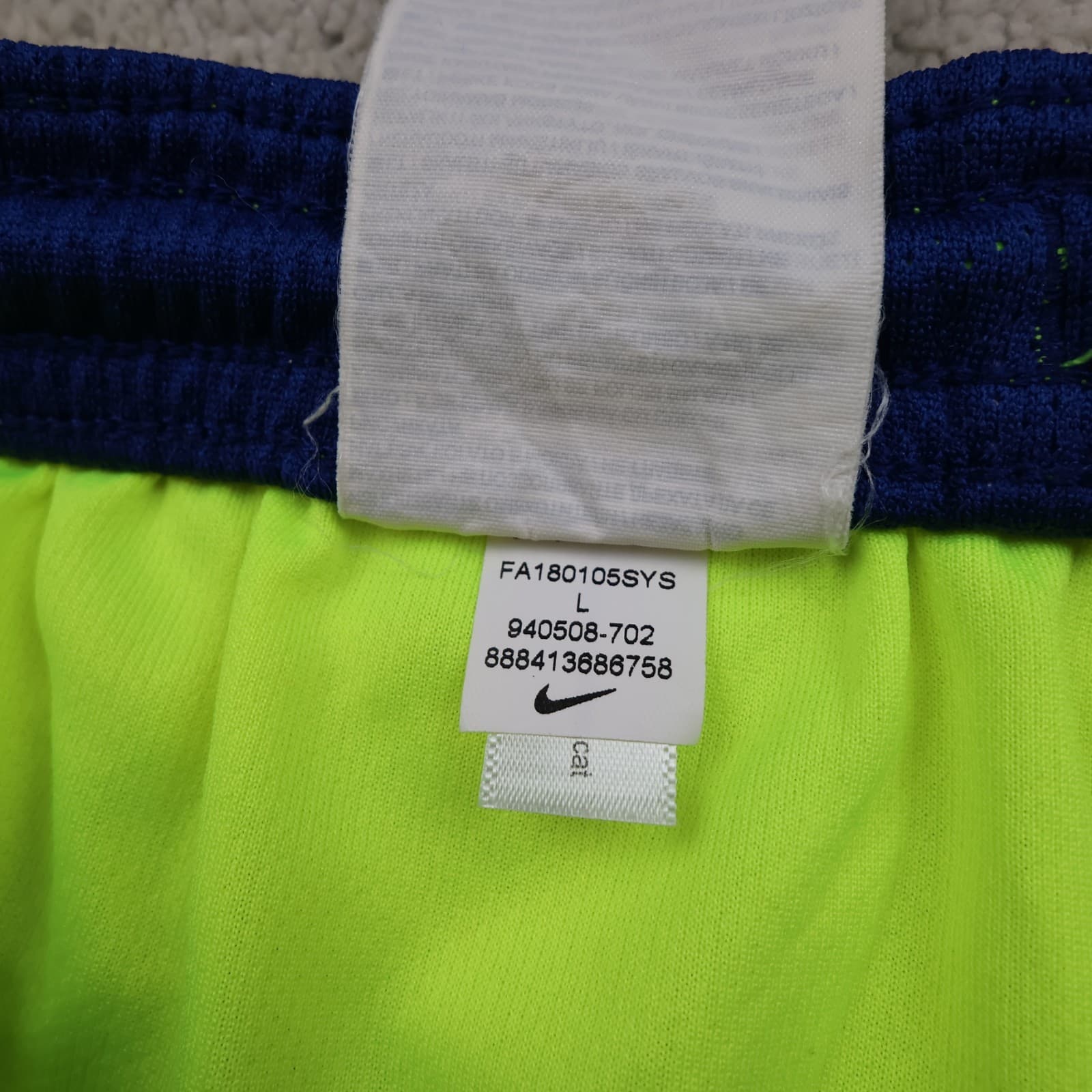 Barcelona Football Shorts Large Yellow Away 2018 2019 Nike Mens Dri-Fit photo 7