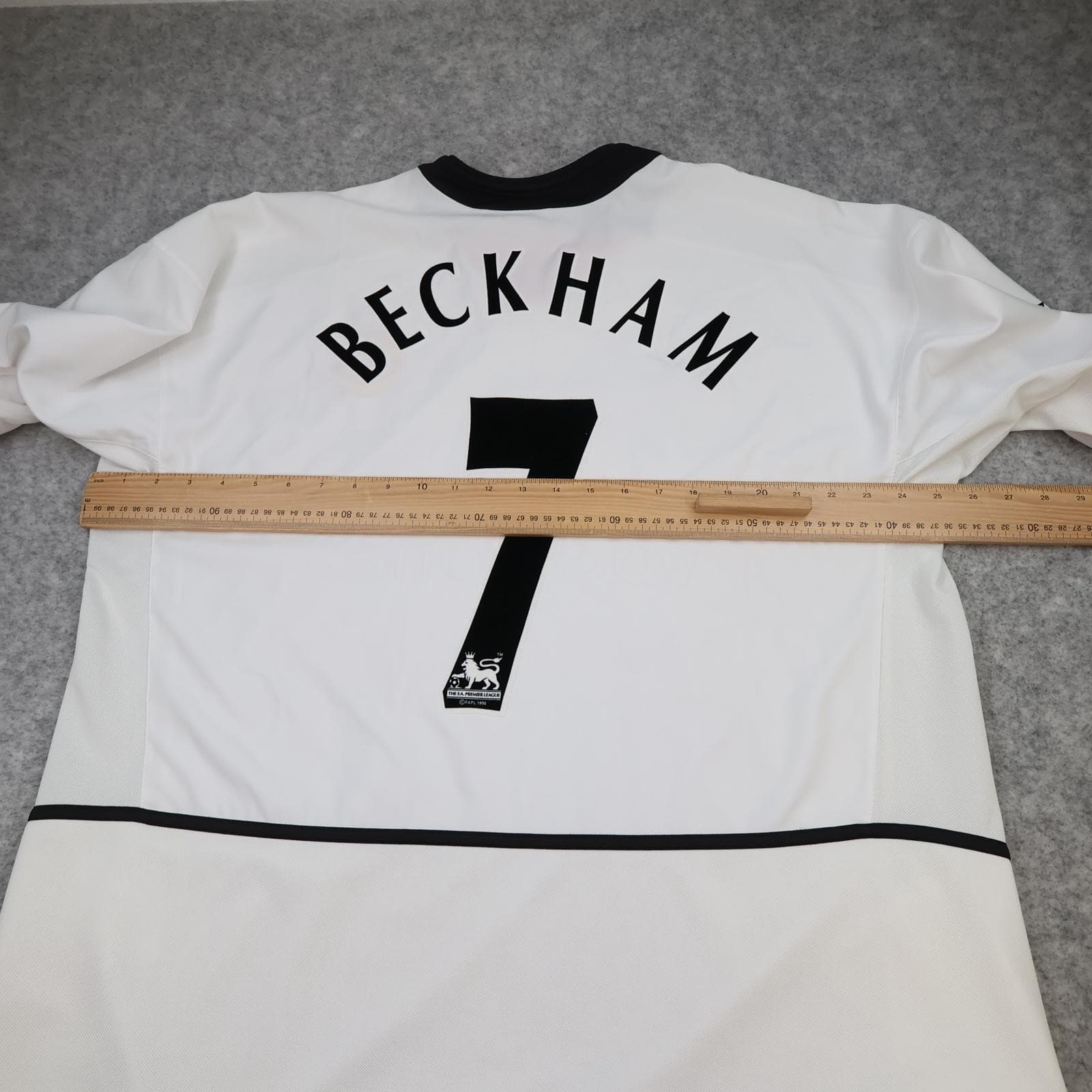 Manchester United Shirt Mens 2XL White Away 2002 2003 Nike Beckham 7 Jersey photo 13