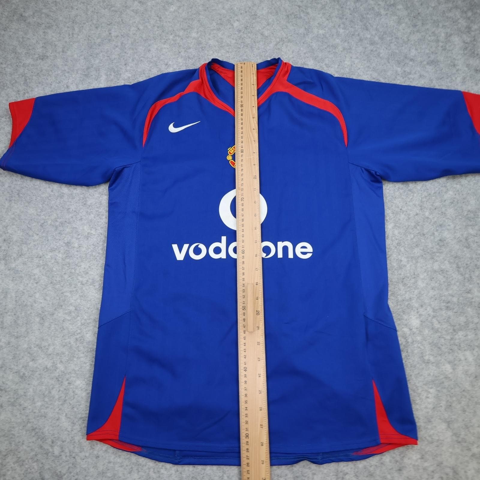 Vintage Manchester United Shirt Mens Medium Blue Away 2005 2006 Nike Vodafone photo 14