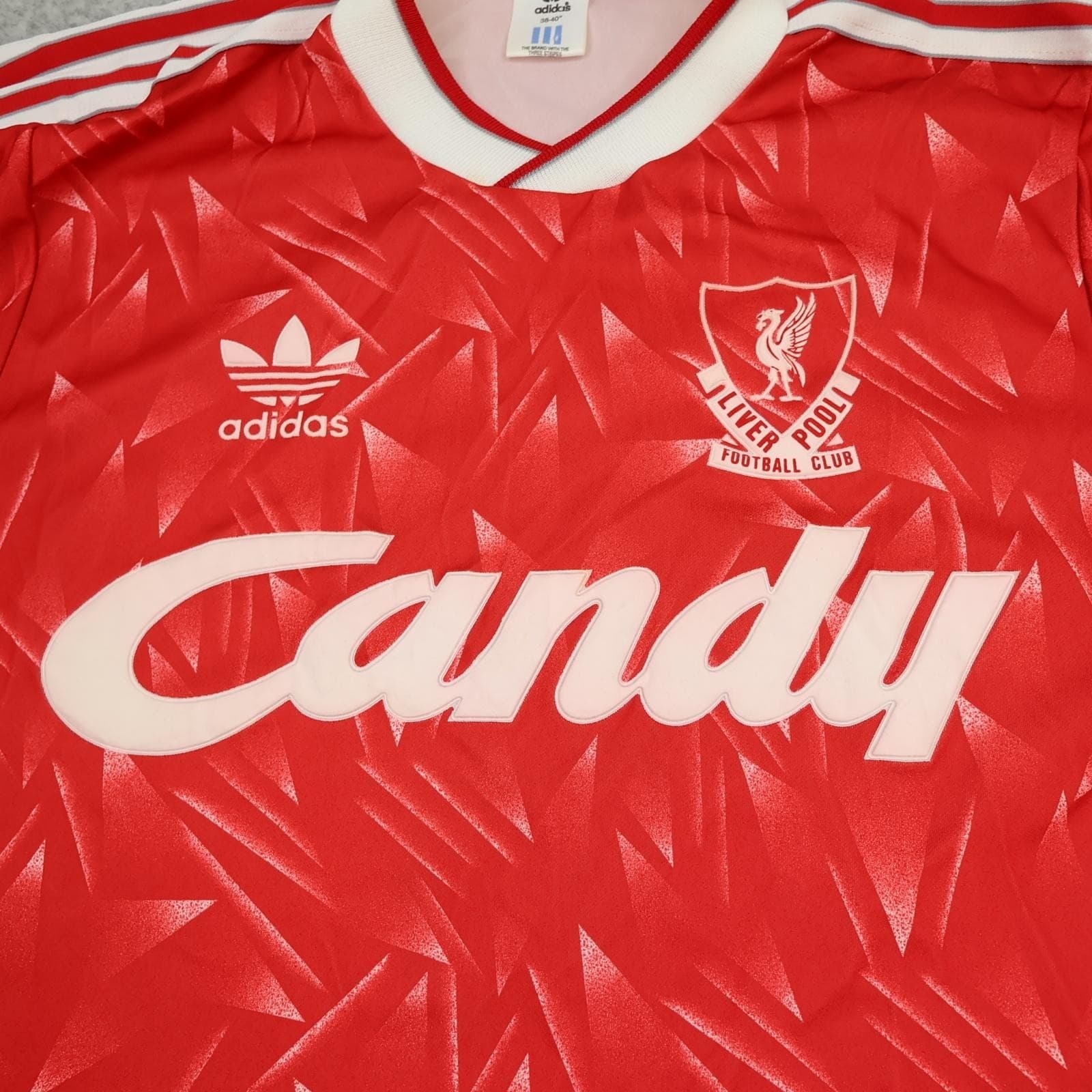 Vintage Liverpool Shirt Mens Medium Red 1989 1991 Adidas Candy Soccer Jersey photo 3