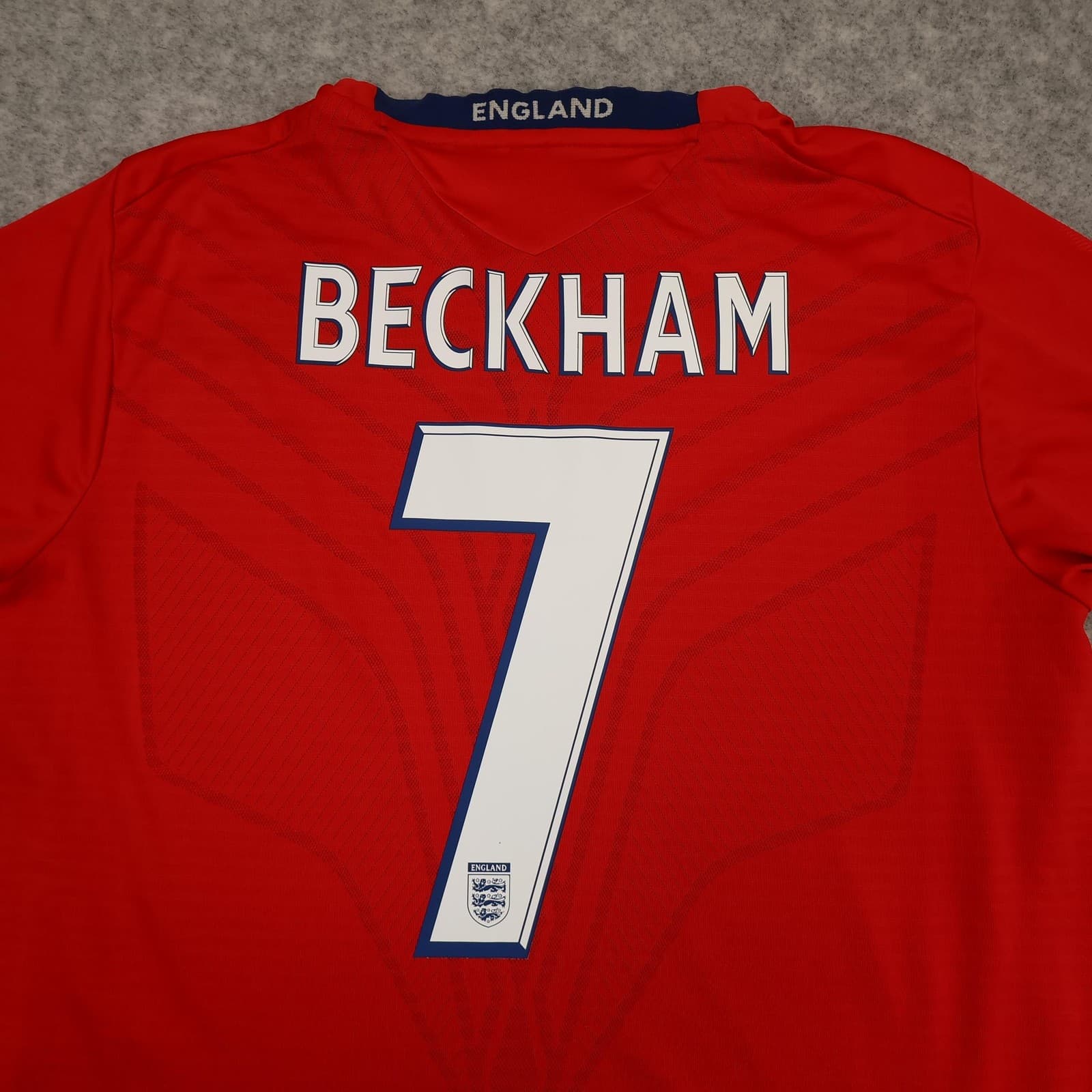 England Away Shirt Mens Large Red 2008 2010 Football Umbro Beckham 7 Jersey photo 15