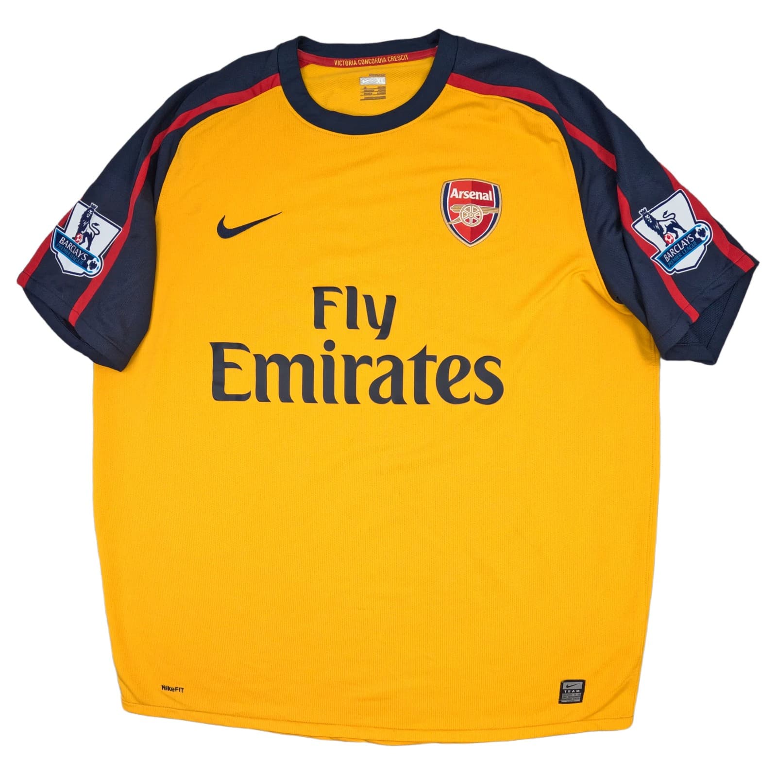 Arsenal Football Shirt Extra Large Yellow Away 2008 2009 Nike Tomas Rosicky 7 photo 2