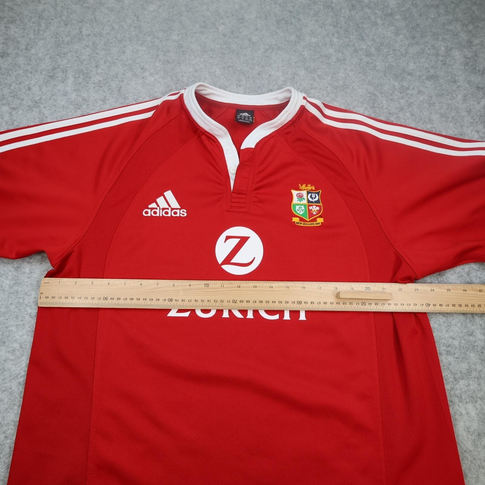 Vintage British Lions Rugby Shirt Mens XL Red Rugby Union Adidas Zurich 2005 photo 10
