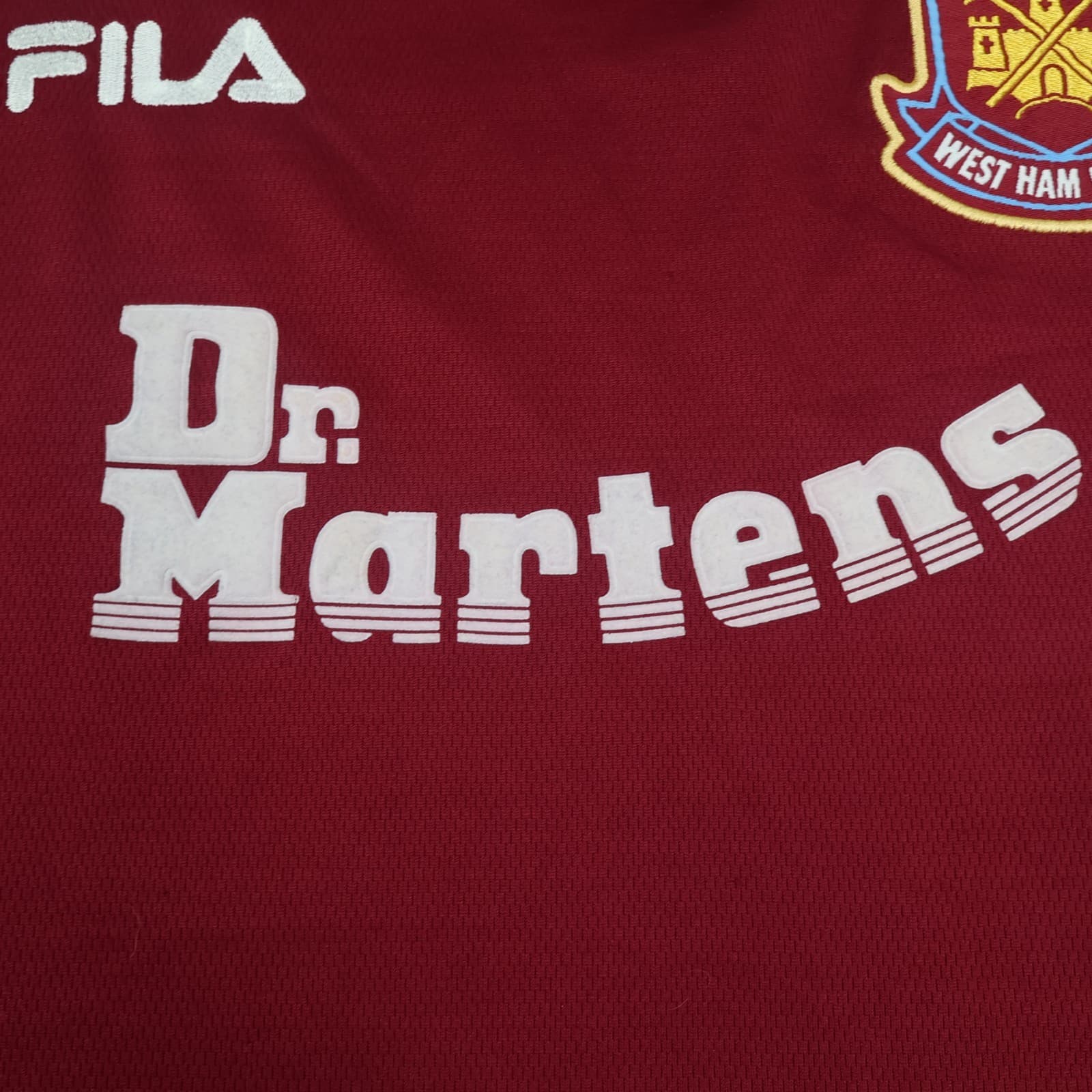 Vintage West Ham Shirt Medium Burgundy 1999 2001 Fila Home Shirt Vintage Jersey photo 8