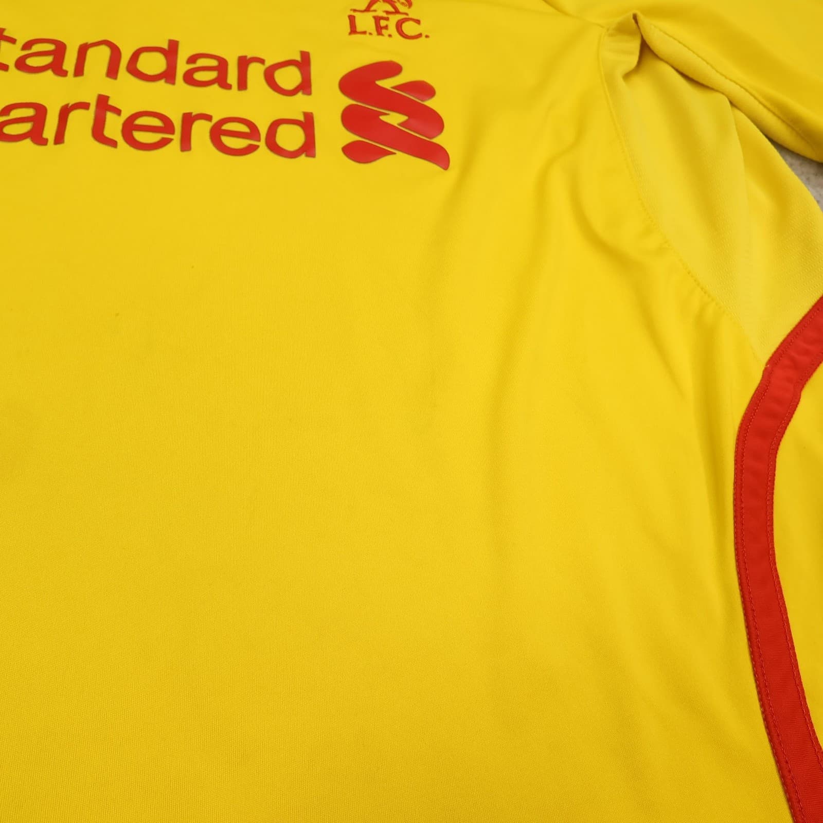 Liverpool Away Shirt Mens 2XL Yellow Away 2014 2015 Warrior Soccer Jersey photo 10