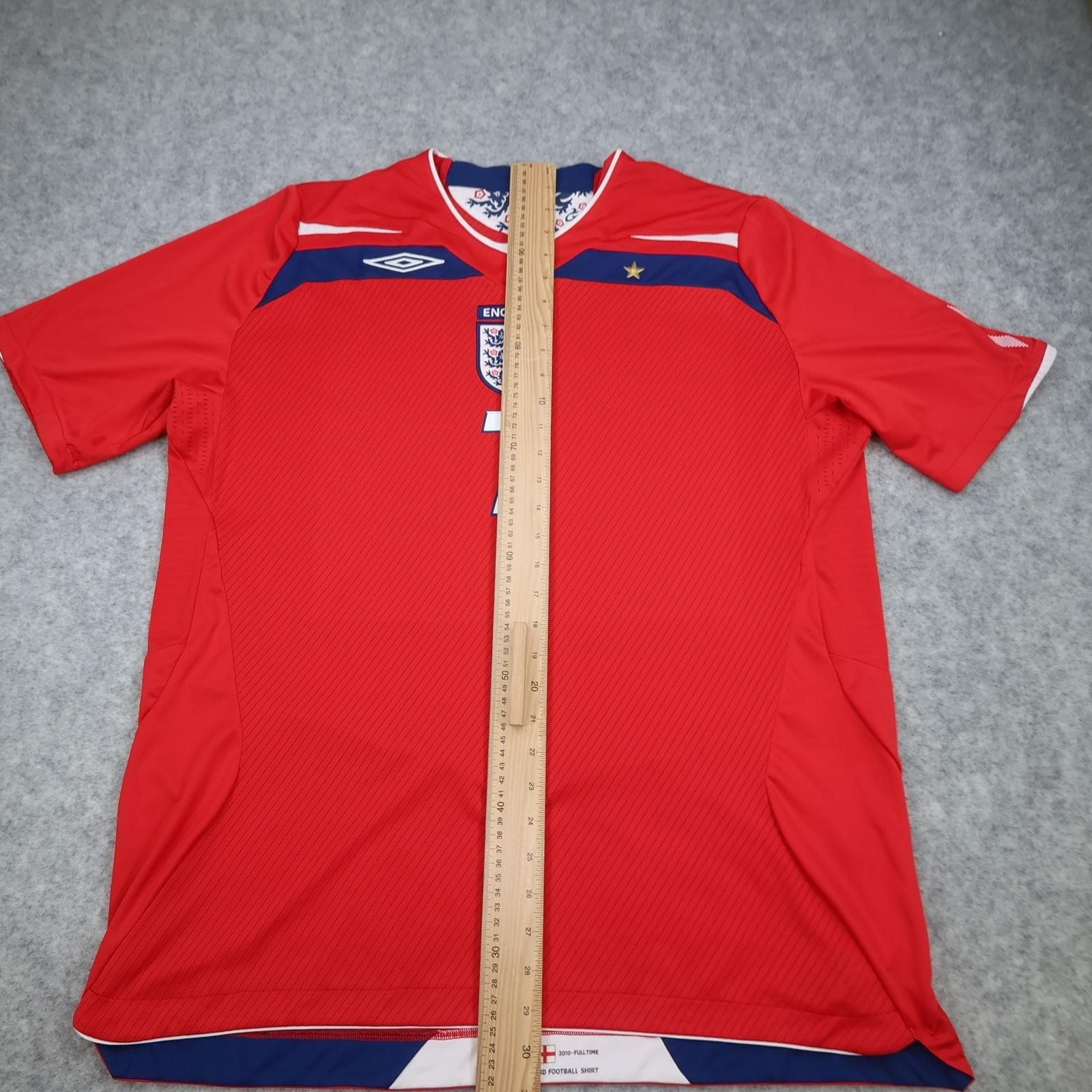 England Away Shirt Mens 2XL Red 2006 2008 Football Umbro Beckham 7 Jersey photo 12
